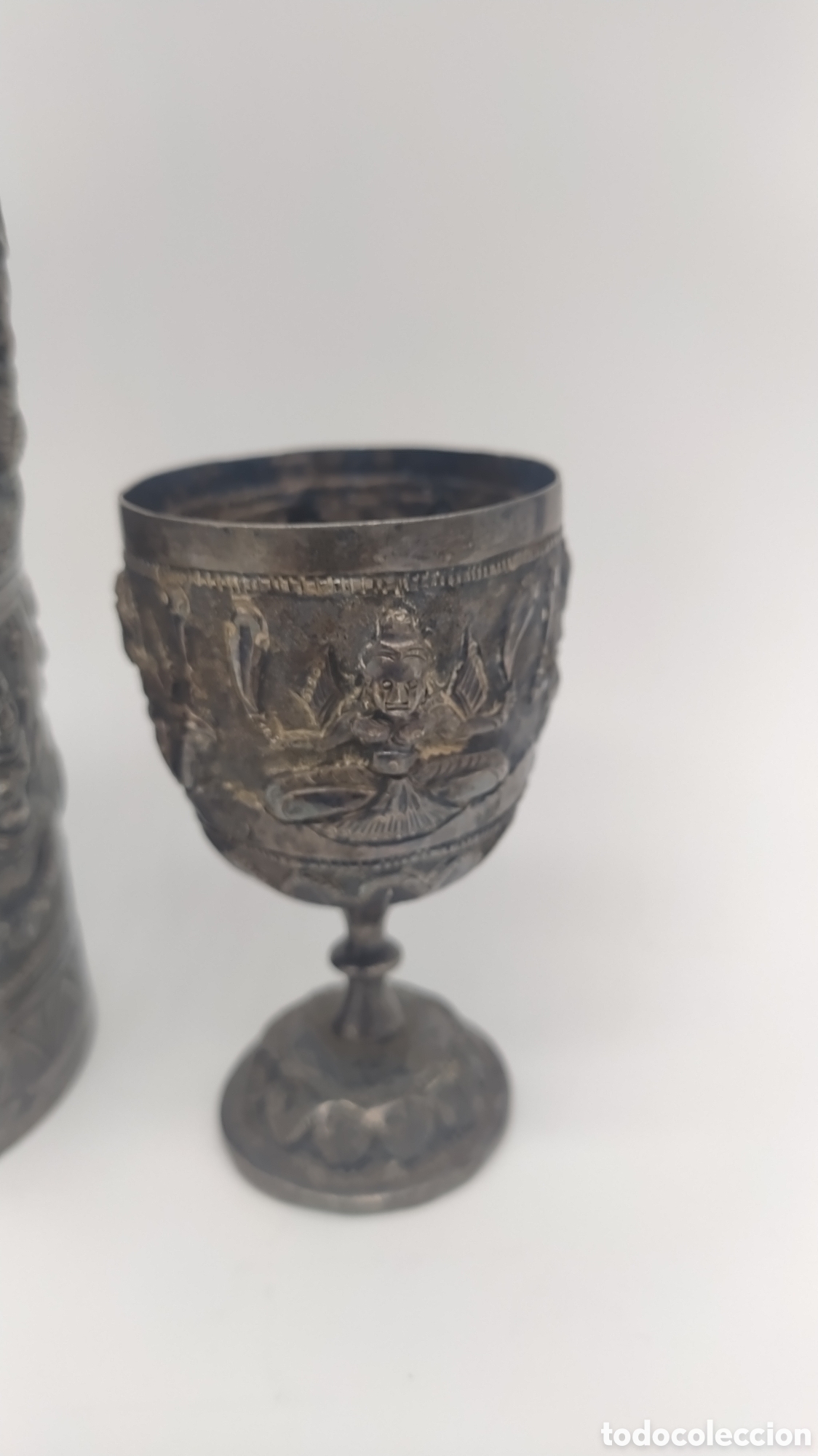Antig&uuml;edades: Botella y copas ceremonia plata persa - Foto 4