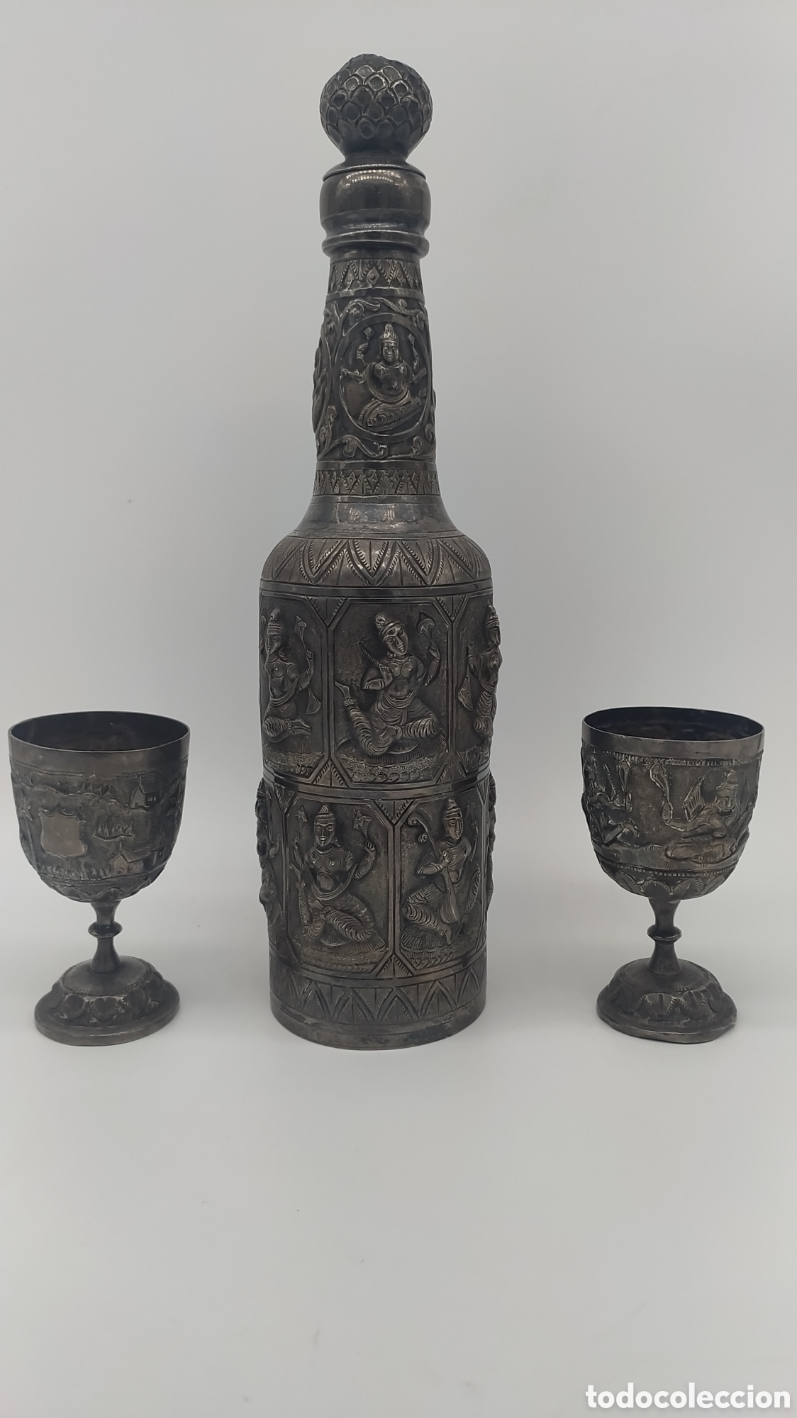 Antig&uuml;edades: Botella y copas ceremonia plata persa - Foto 7