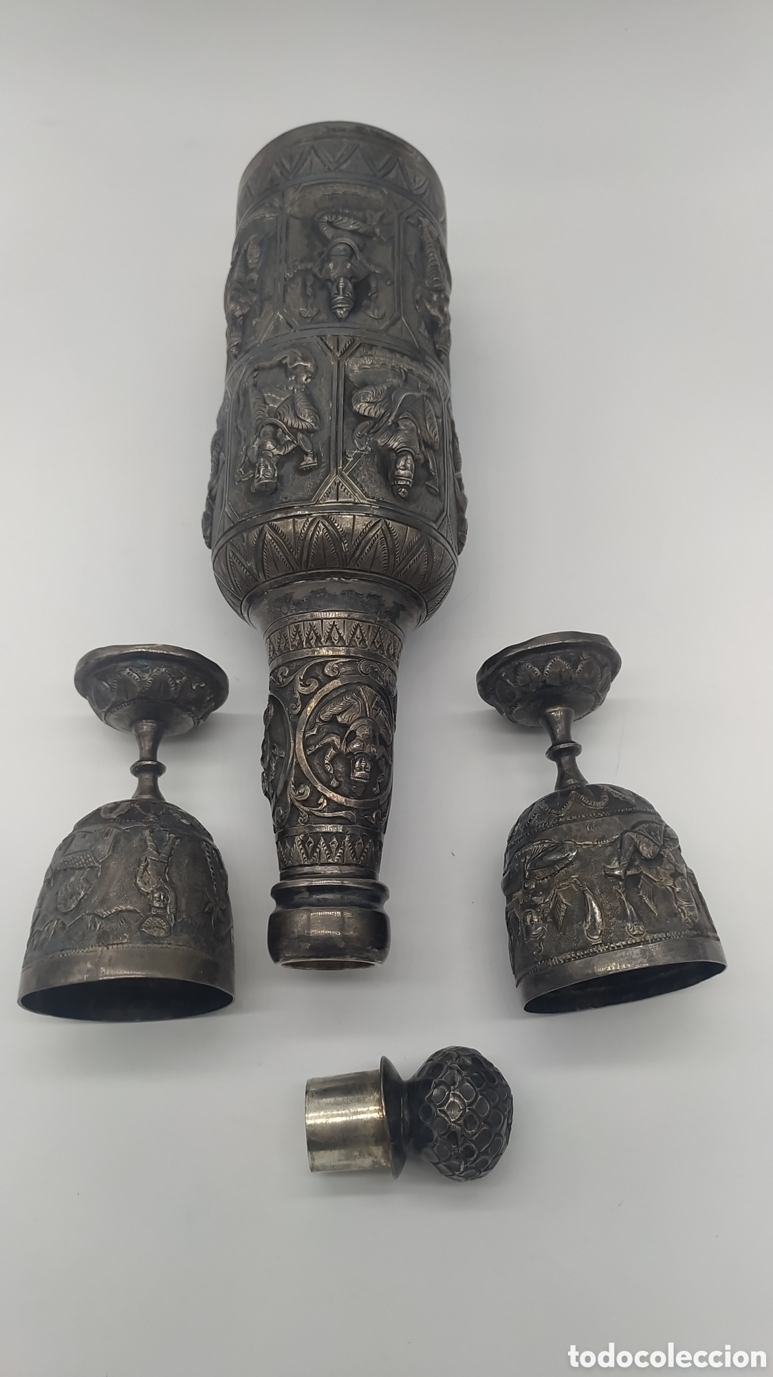Antig&uuml;edades: Botella y copas ceremonia plata persa - Foto 9