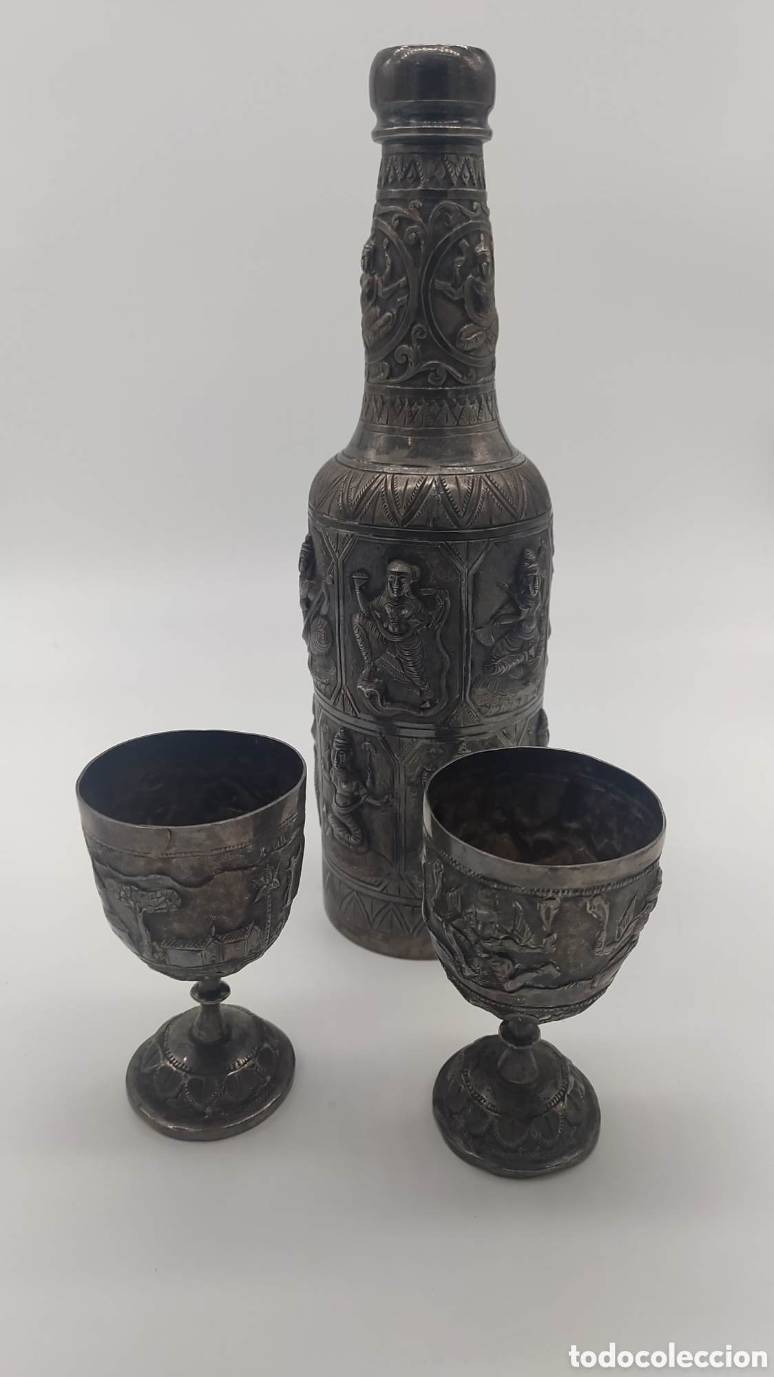 Antig&uuml;edades: Botella y copas ceremonia plata persa - Foto 12