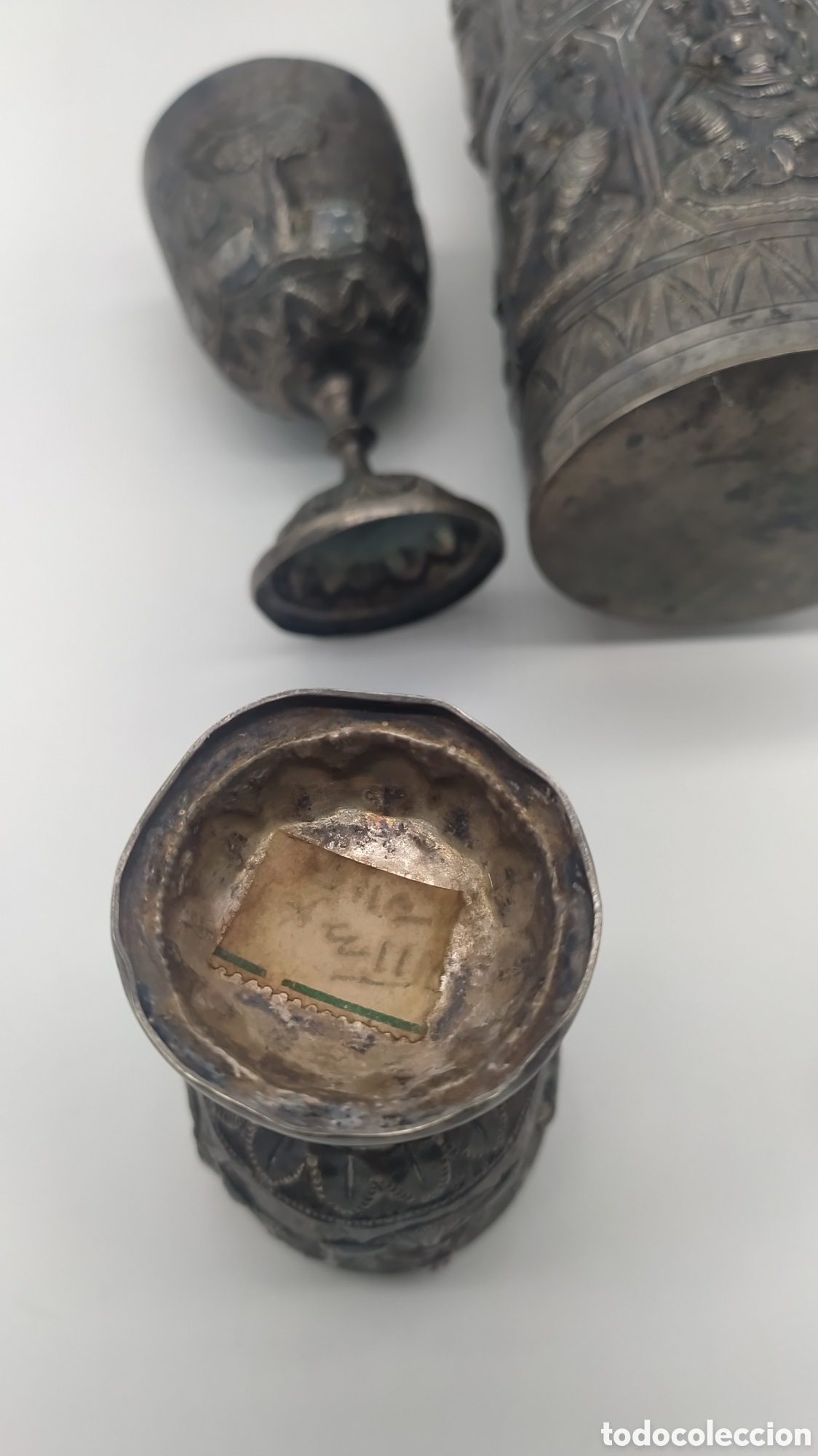 Antig&uuml;edades: Botella y copas ceremonia plata persa - Foto 15
