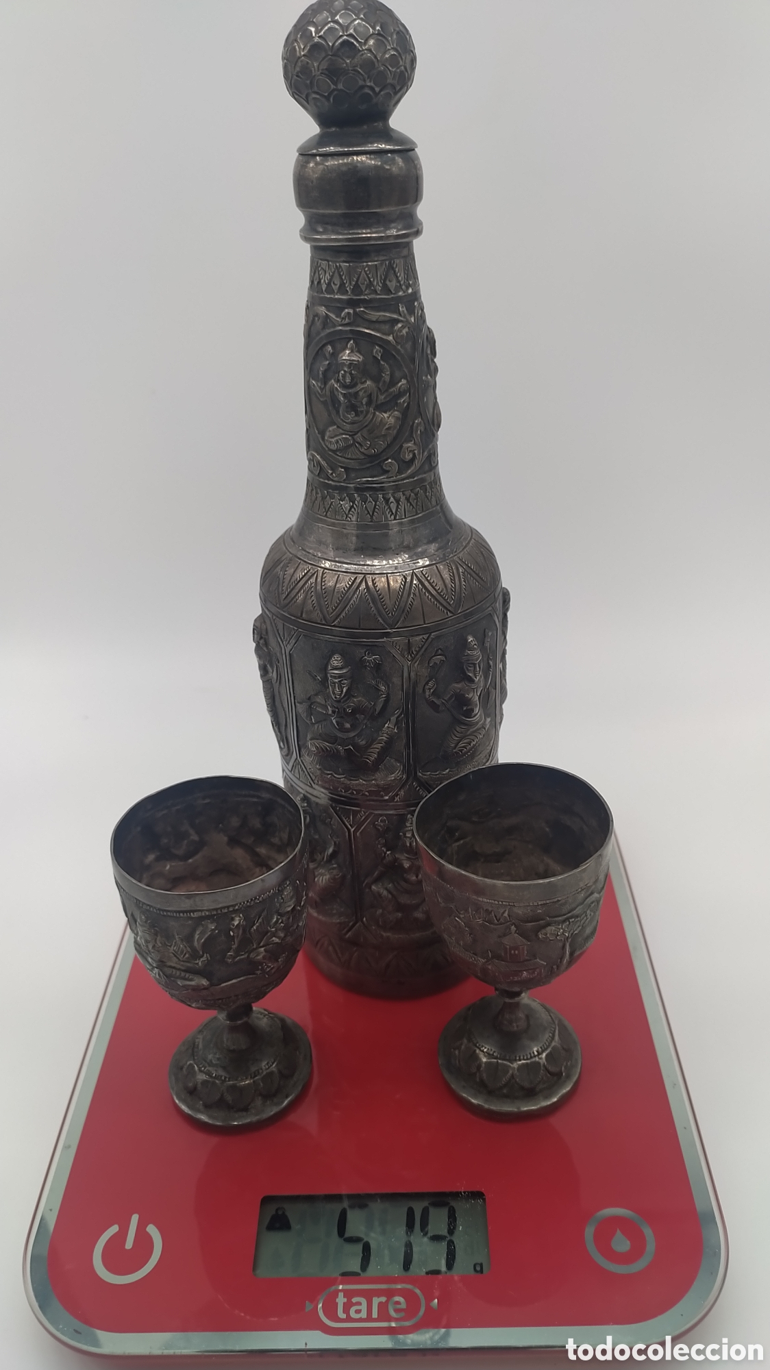 Antig&uuml;edades: Botella y copas ceremonia plata persa - Foto 19