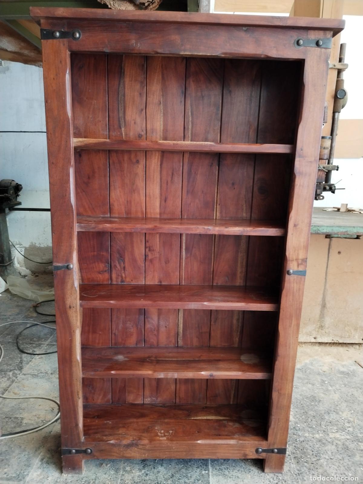 Antig&uuml;edades: libreria colonial estanteria de madera maciza - Foto 6