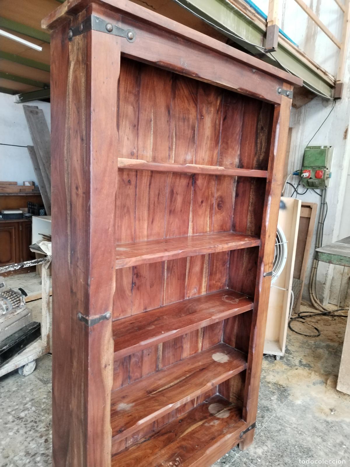 Antig&uuml;edades: libreria colonial estanteria de madera maciza - Foto 8
