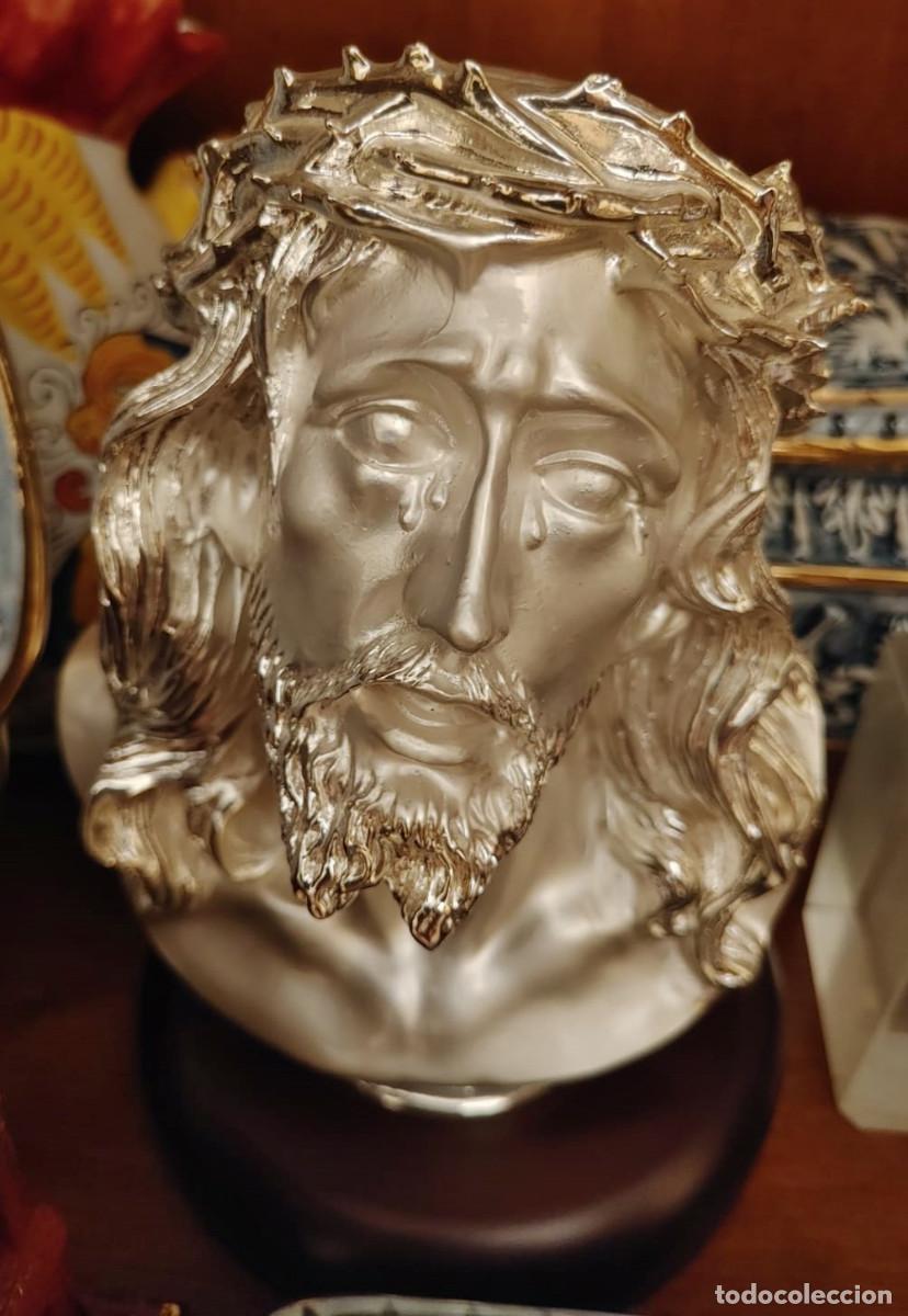 Antig&uuml;edades: busto ecce homo ba&ntilde;o de plata de ley - Foto 1