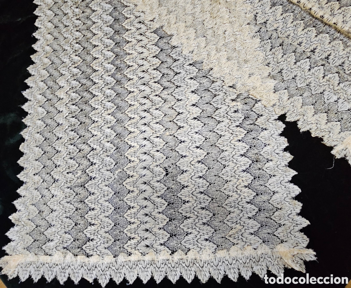 Antig&uuml;edades: ORIGINAL SHALL-MANTILLA ANTIGUO DE SEDA - Foto 6