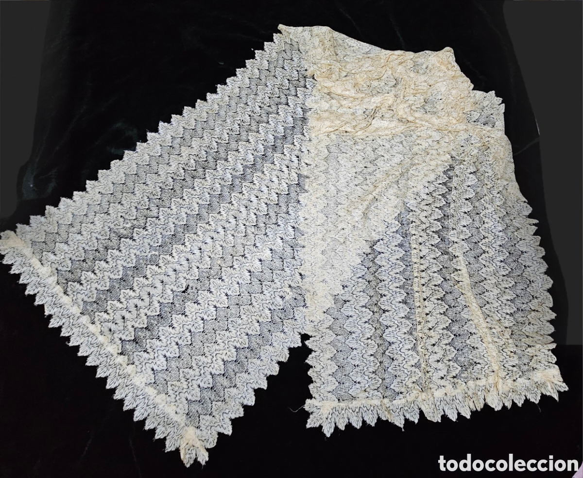 Antig&uuml;edades: ORIGINAL SHALL-MANTILLA ANTIGUO DE SEDA - Foto 1