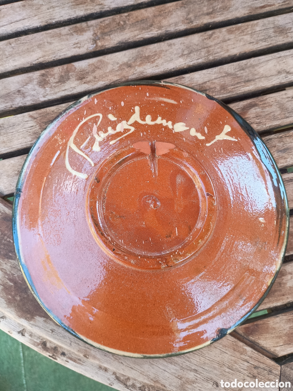 Antig&uuml;edades: Plato barro Menorca firmado - Foto 5