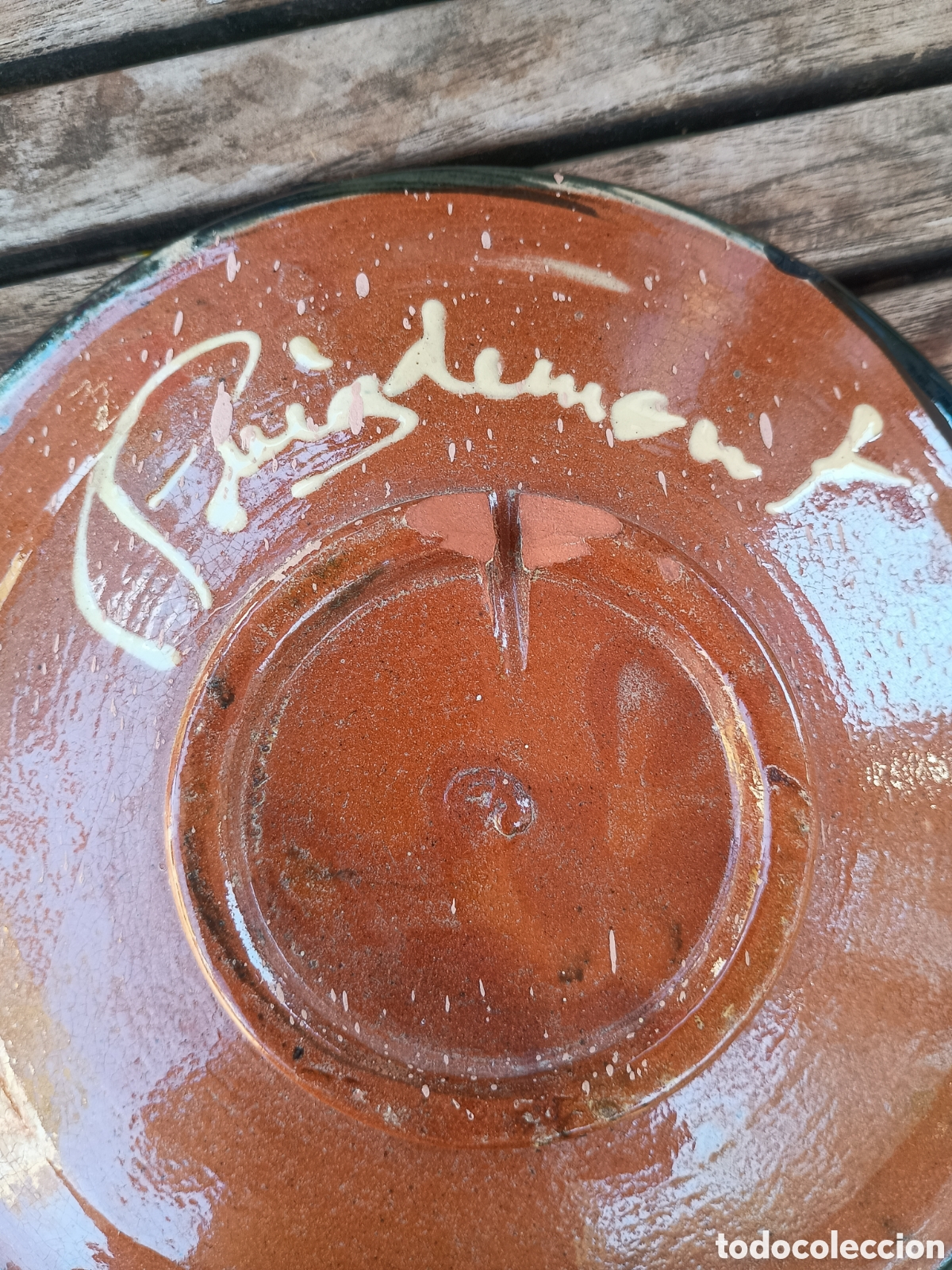 Antig&uuml;edades: Plato barro Menorca firmado - Foto 6