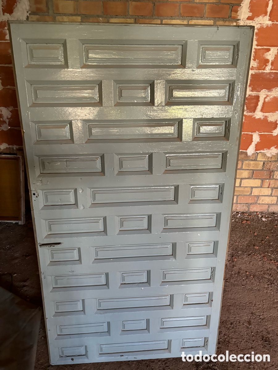 Antig&uuml;edades: Puerta de madera rectangular cl&aacute;sica con molduras - Foto 3