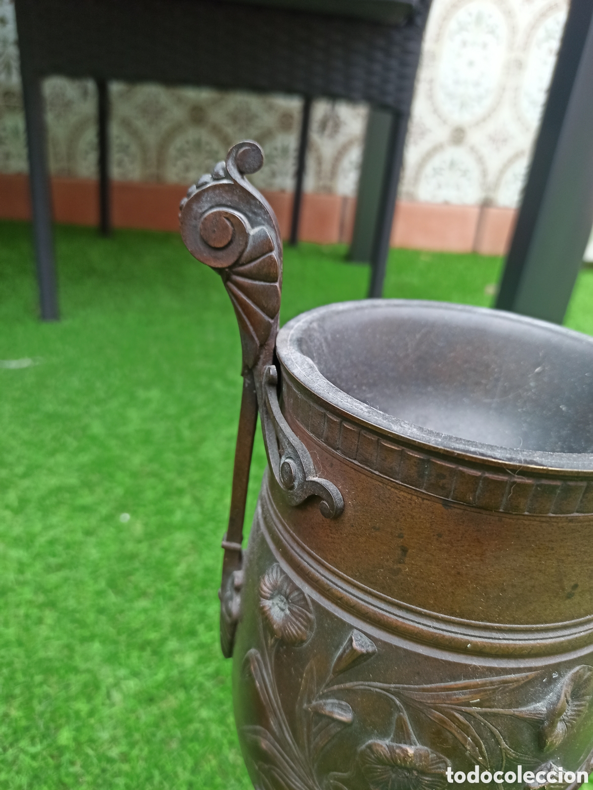 Antig&uuml;edades: Copa decorativa en bronce - Foto 3