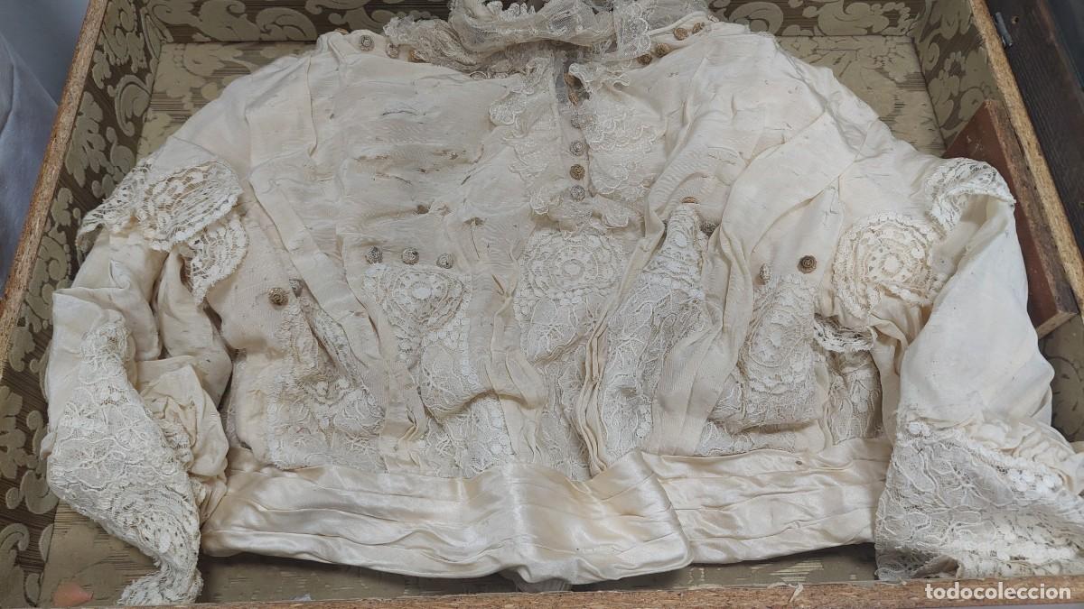 Antig&uuml;edades: Antiguo camis&oacute;n de seda y lino - Foto 3