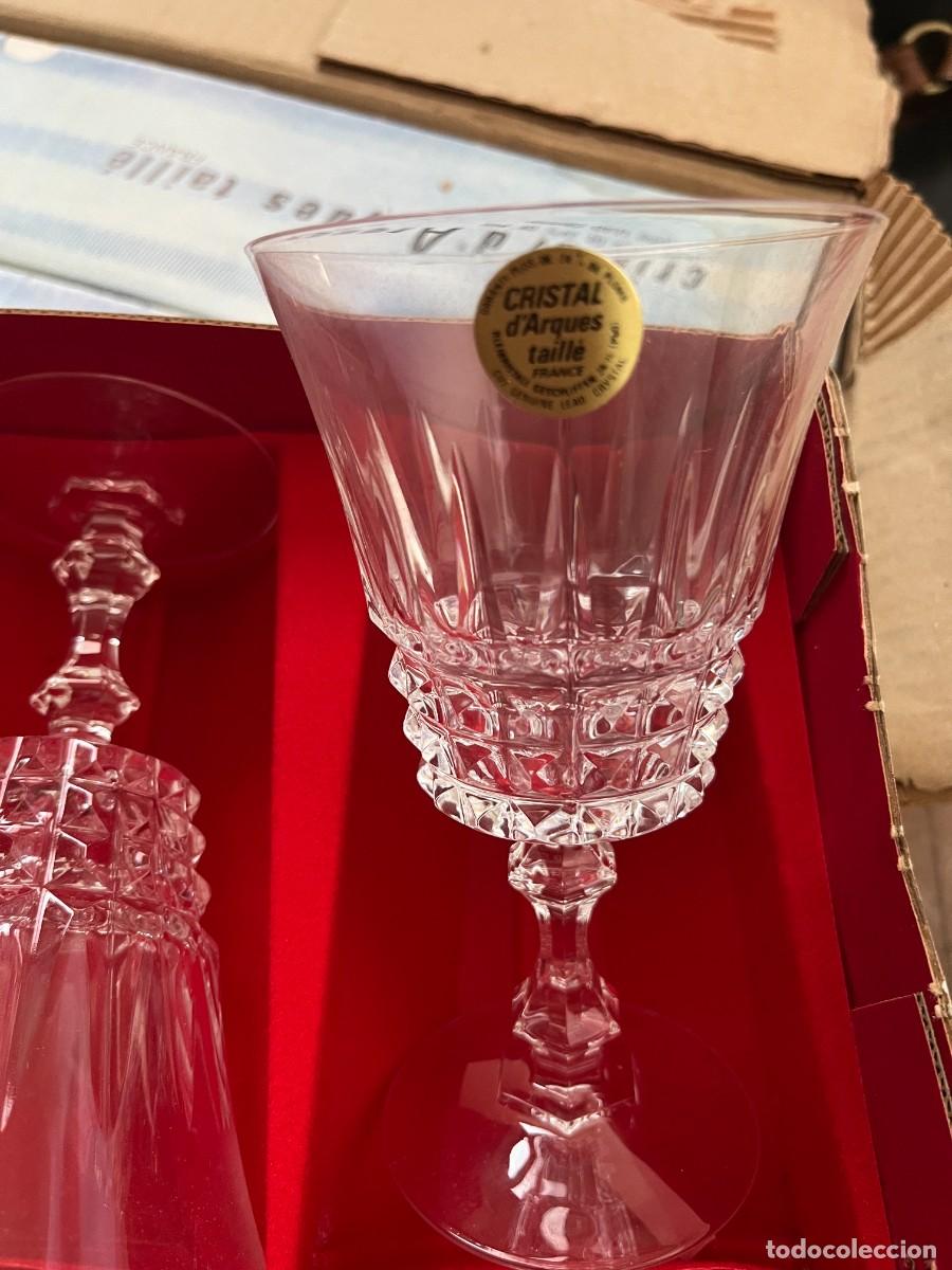Antig&uuml;edades: Cristal dArques taill&eacute;, lote 6 copas - Foto 2