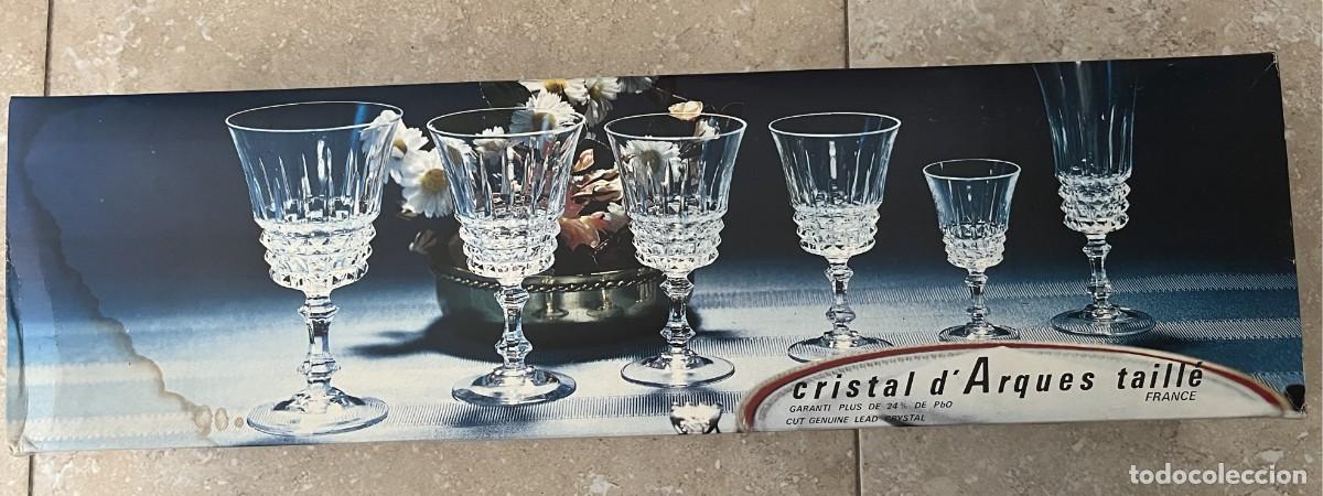 Antig&uuml;edades: Cristal dArques taill&eacute;, lote 6 copas - Foto 3