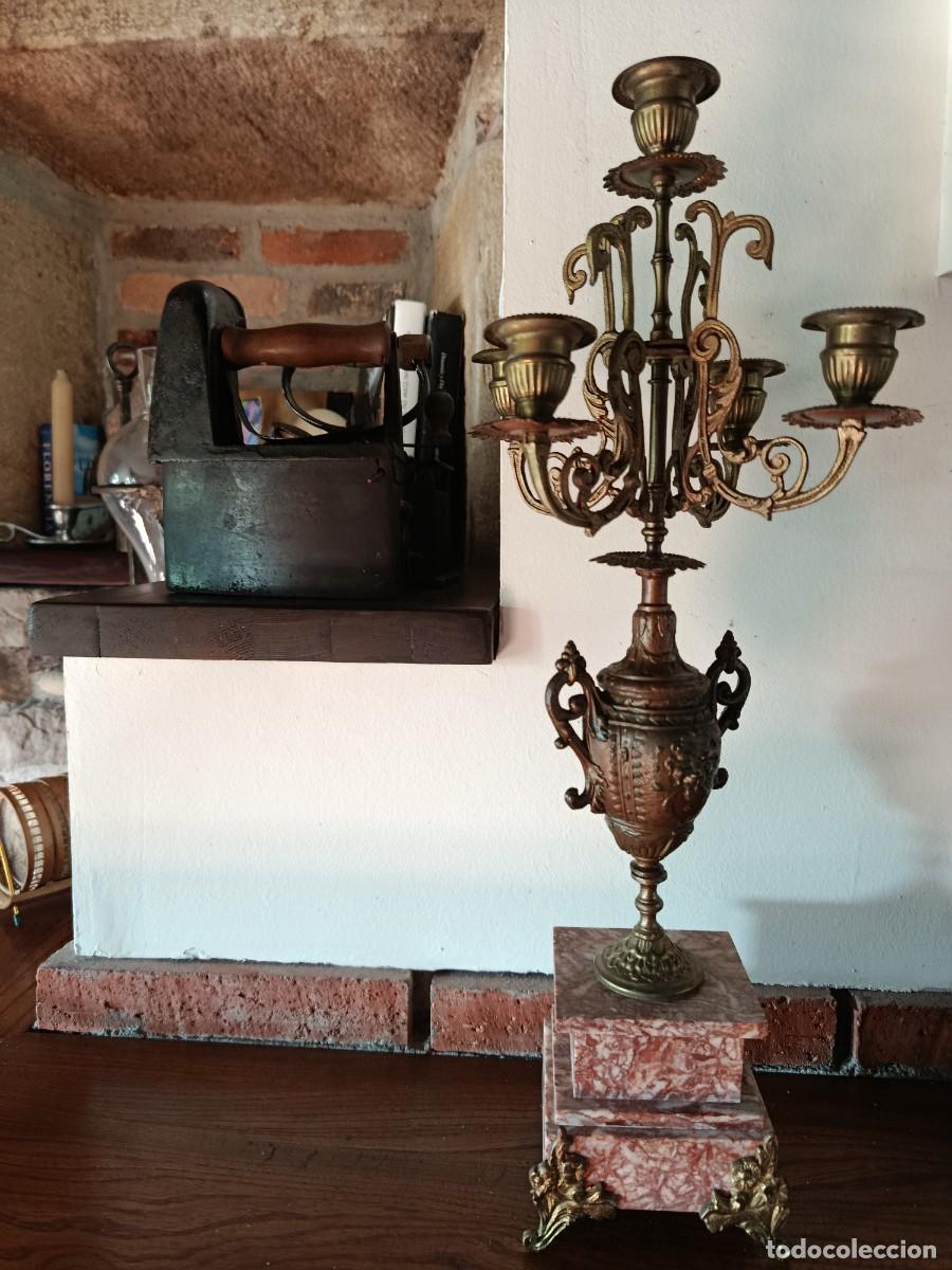 Antig&uuml;edades: Candelabros bronce estilo imperio s.XlX - Foto 1