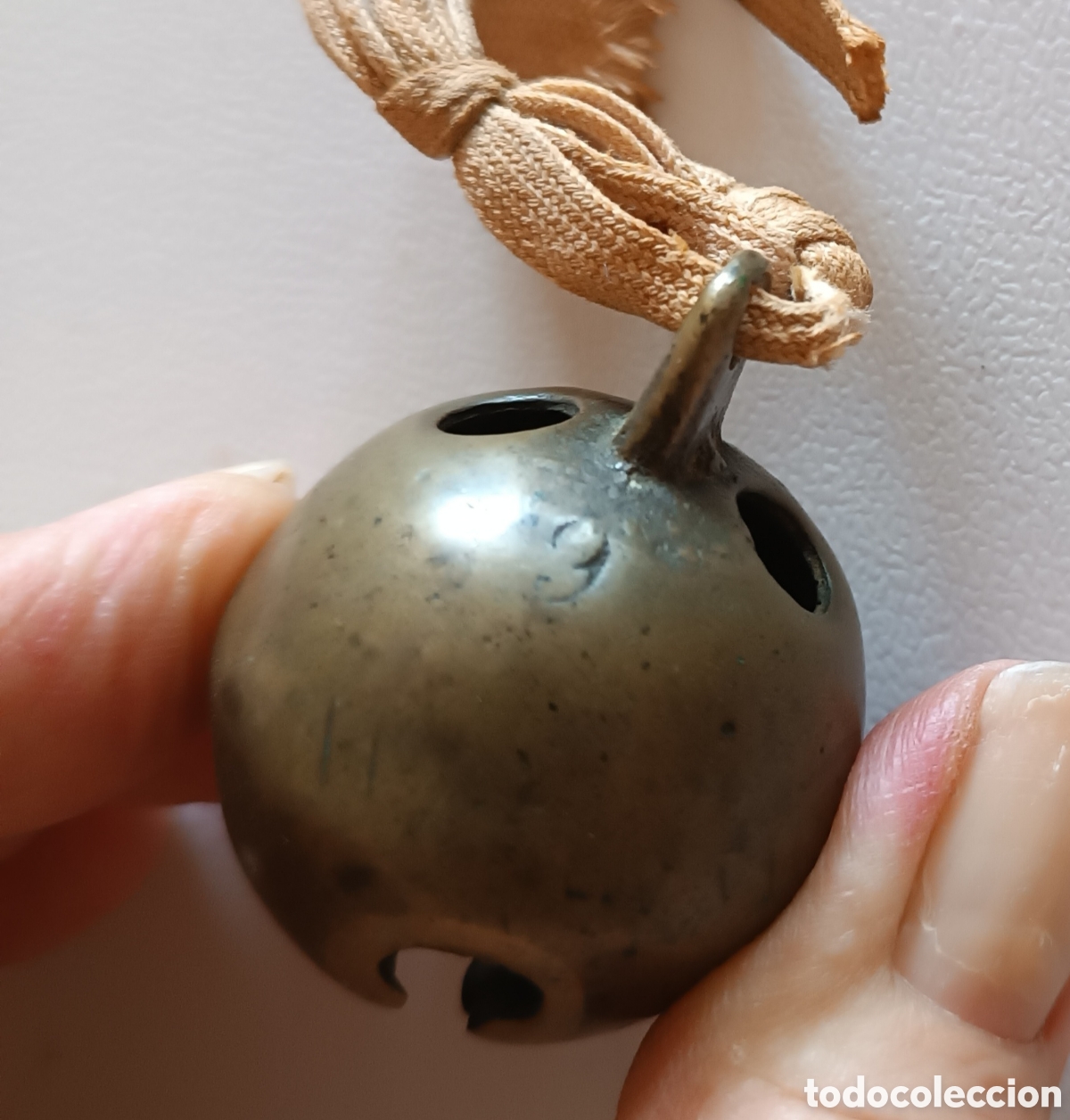 Antig&uuml;edades: Antiguo CASCABEL en Bronce n&uacute;mero 9. - Foto 2