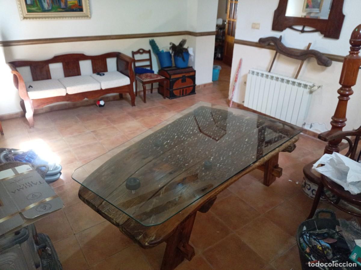 Antig&uuml;edades: Trilla restaurada y transformada en mesa - Foto 1