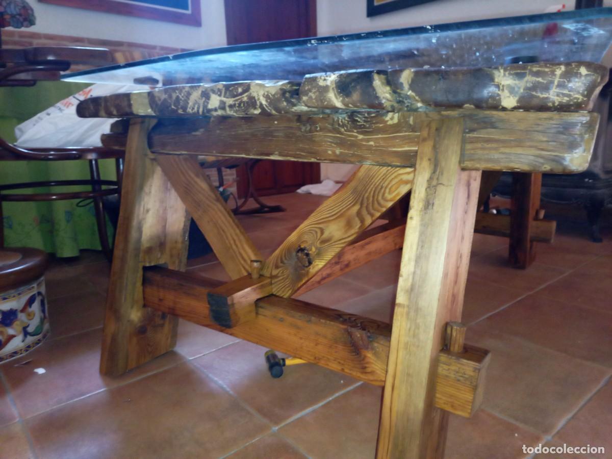 Antig&uuml;edades: Trilla restaurada y transformada en mesa - Foto 3