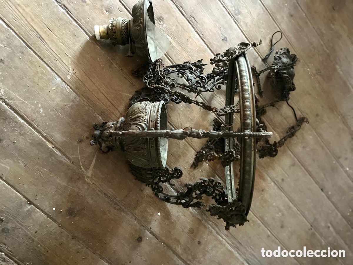 Antig&uuml;edades: Antigua l&aacute;mpara quinqu&eacute; de colecci&oacute;n - Foto 1