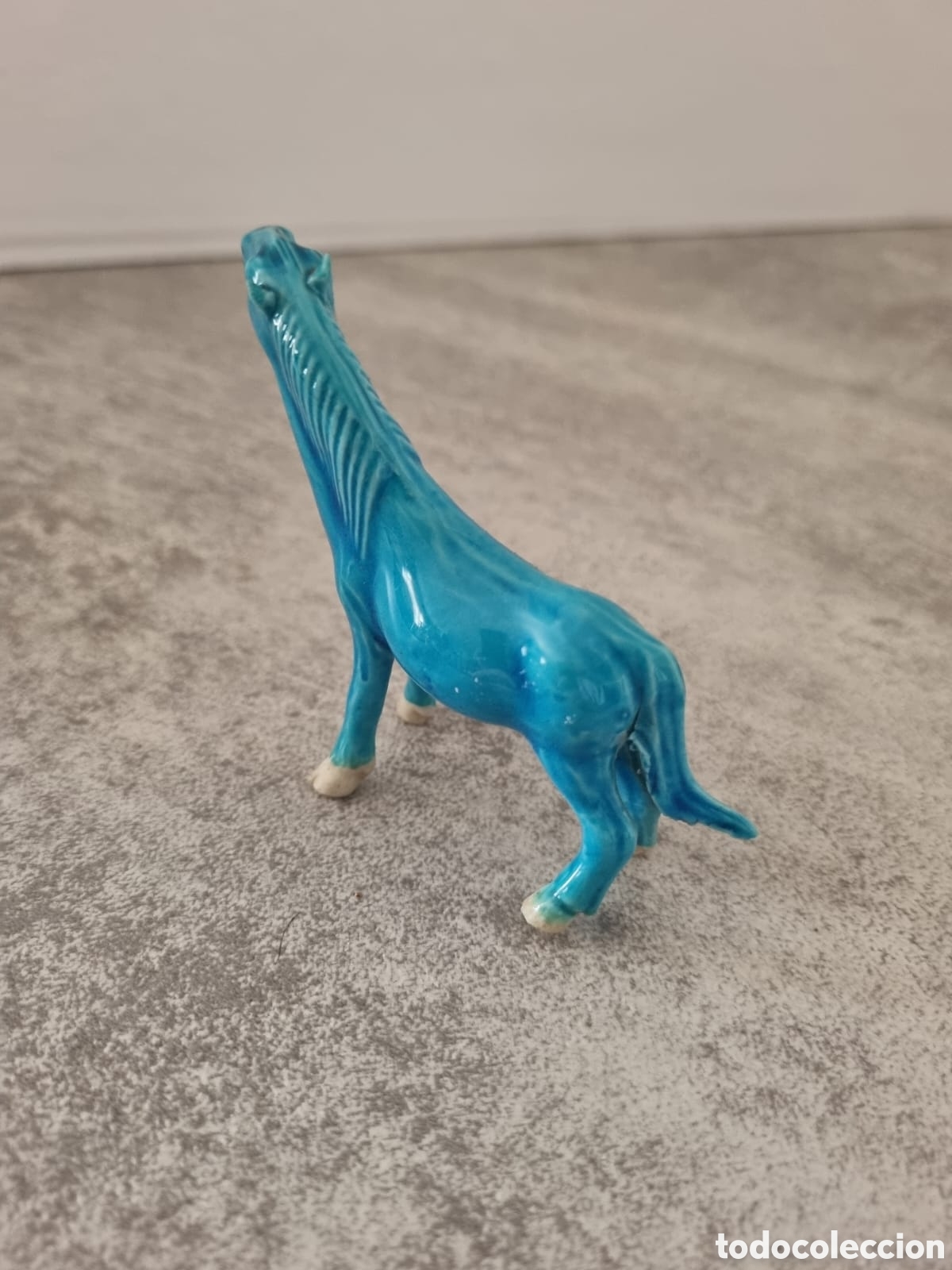 Antig&uuml;edades: Caballo Azul de Porcelana - Foto 2