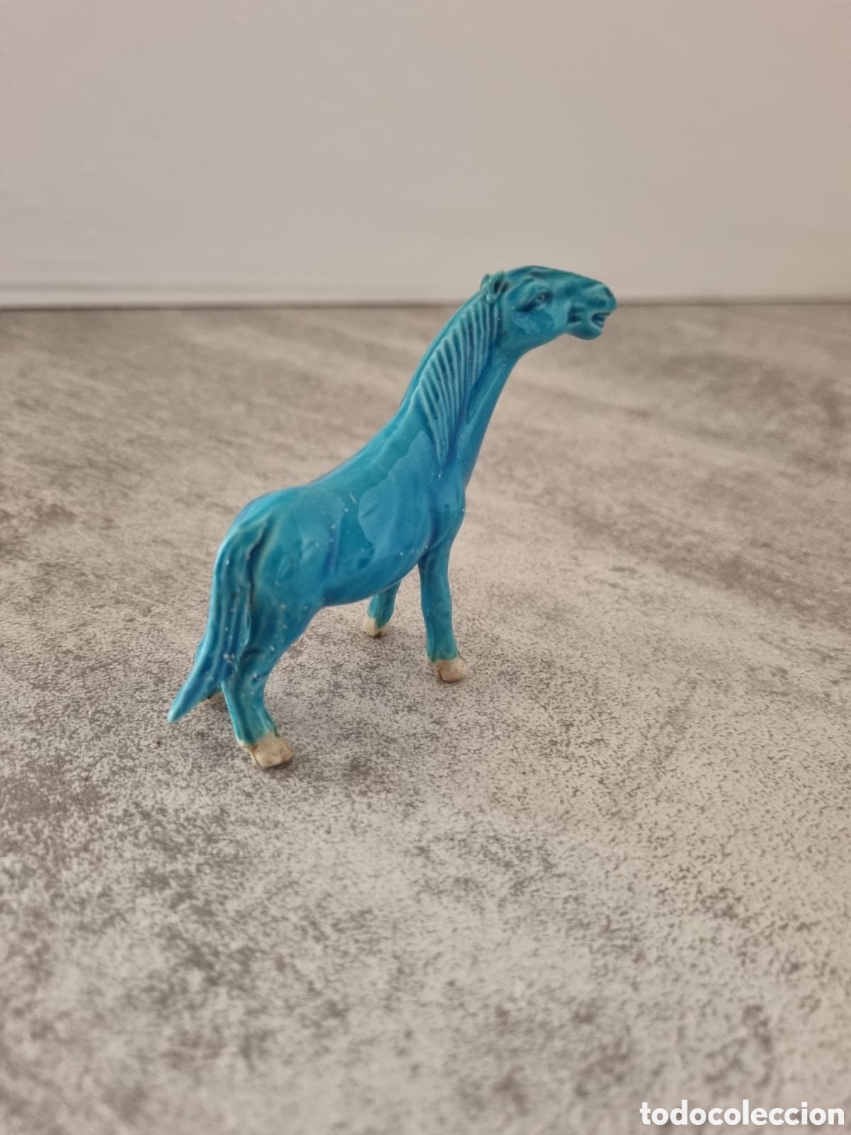 Antig&uuml;edades: Caballo Azul de Porcelana - Foto 3