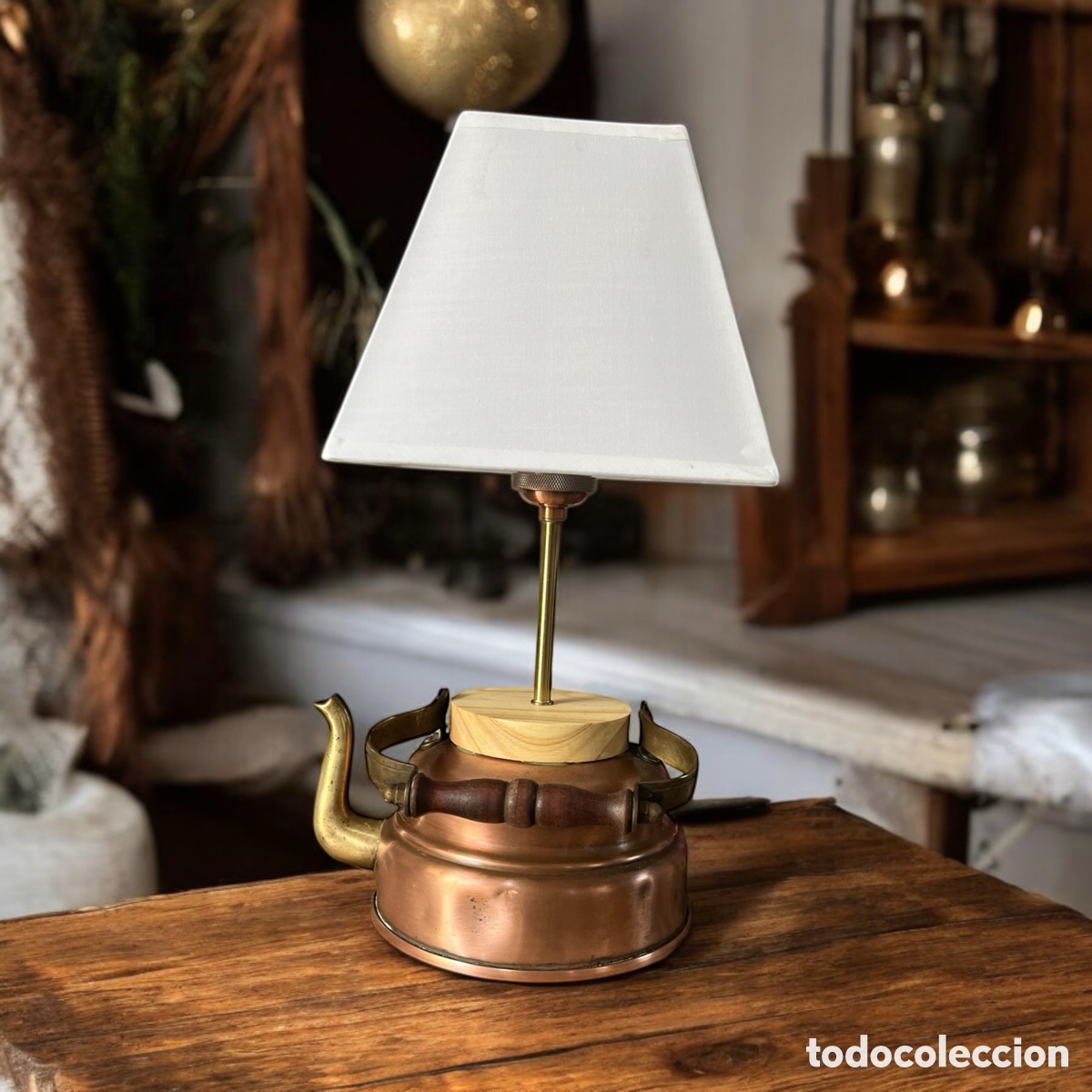 Antig&uuml;edades: L&aacute;mpara tetera de cobre - Foto 2