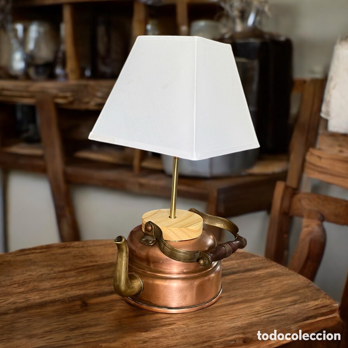 Antig&uuml;edades: L&aacute;mpara tetera de cobre - Foto 3