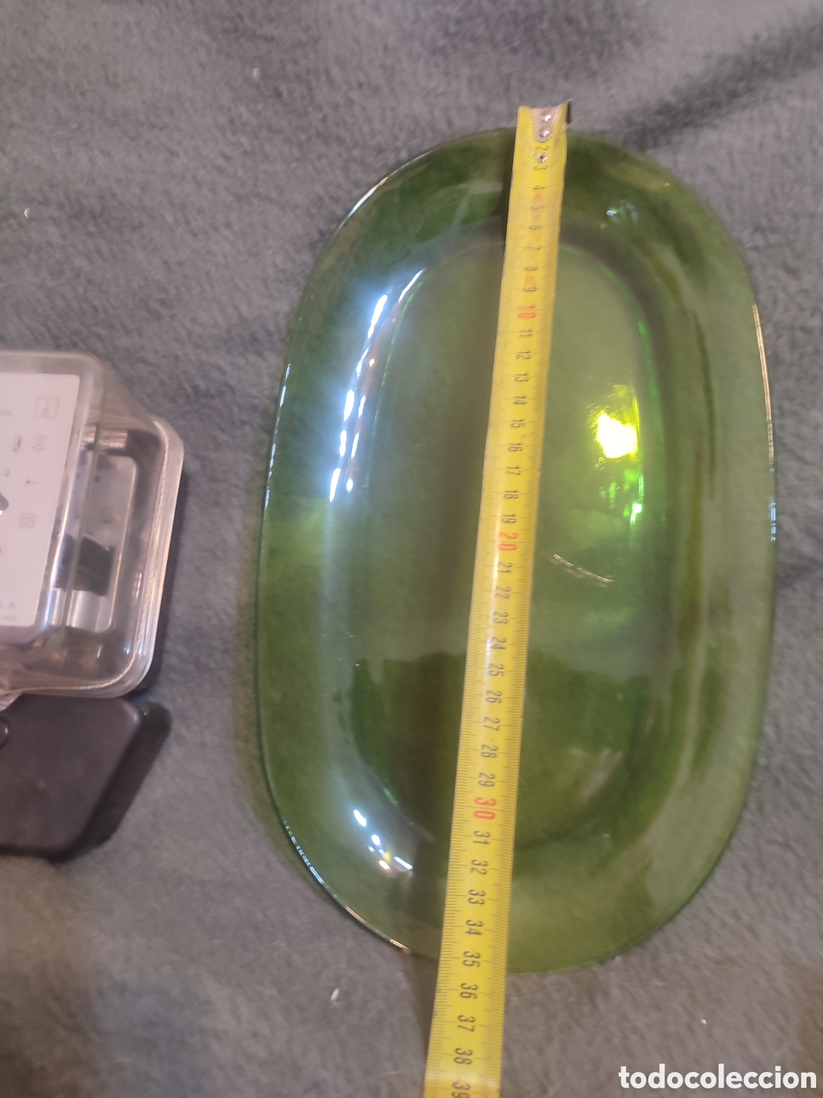 Antig&uuml;edades: Bandeja cristal duralex verde - Foto 4
