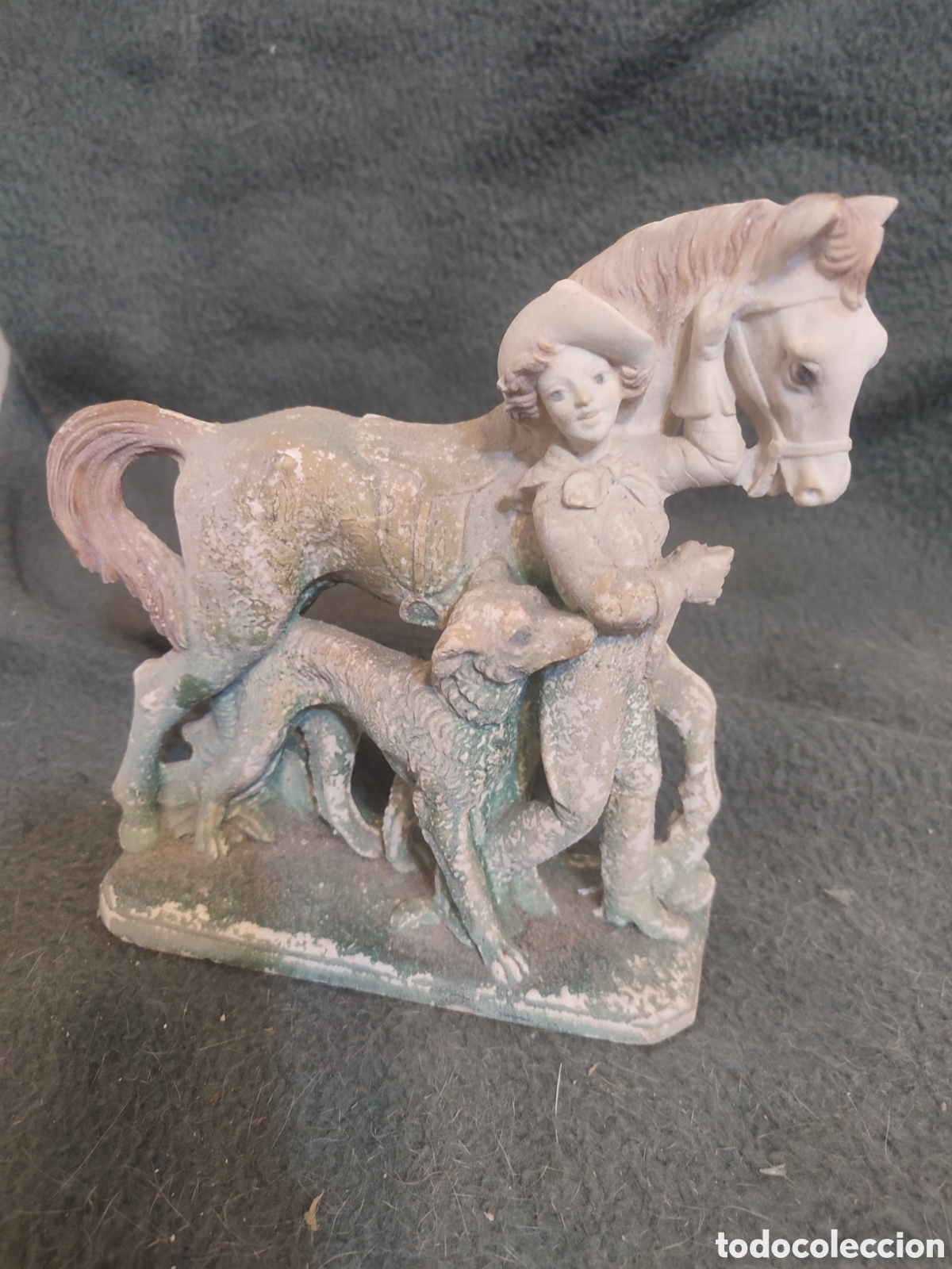 Antig&uuml;edades: Figura decorativa caballo y muchacho - Foto 1