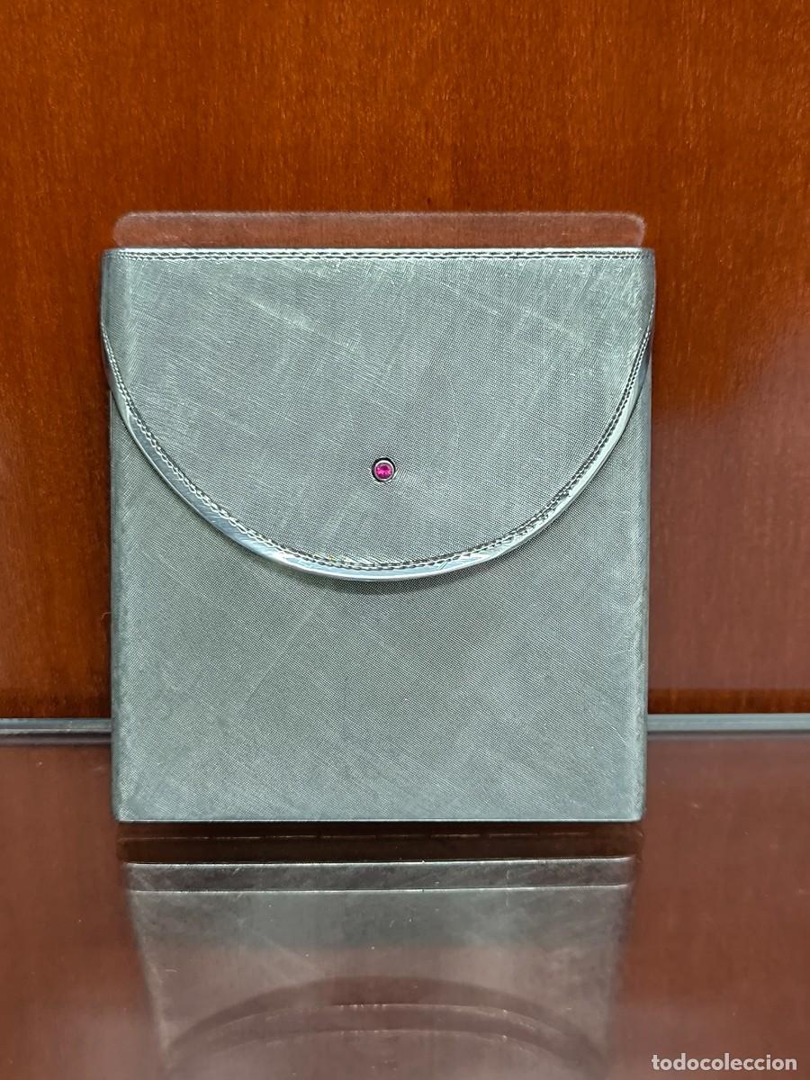 Antig&uuml;edades: BOLSO POLVERA EN PLATA CON PIEDRA COMO DECORACION - Foto 1