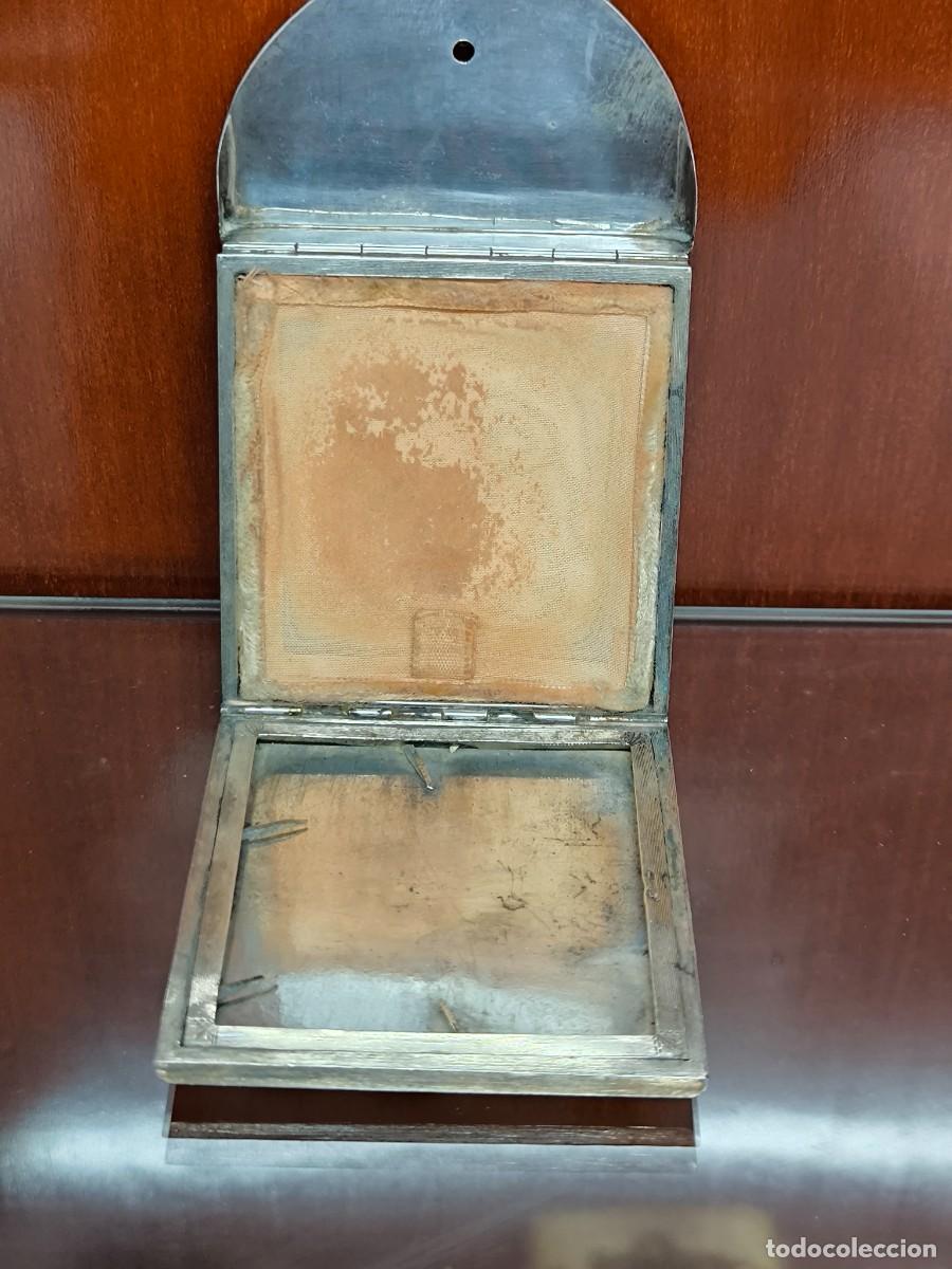 Antig&uuml;edades: BOLSO POLVERA EN PLATA CON PIEDRA COMO DECORACION - Foto 4