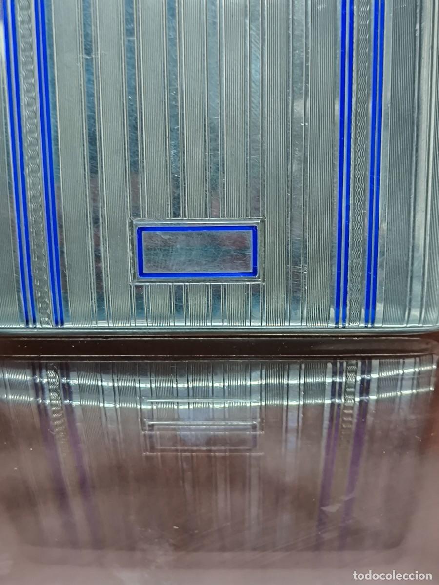 Antig&uuml;edades: PITILLERA DE PLATA CON ESMALTES EN AZUL COBALTO - Foto 2