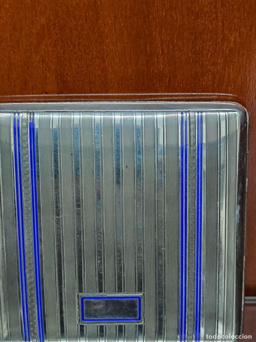 Antig&uuml;edades: PITILLERA DE PLATA CON ESMALTES EN AZUL COBALTO - Foto 3