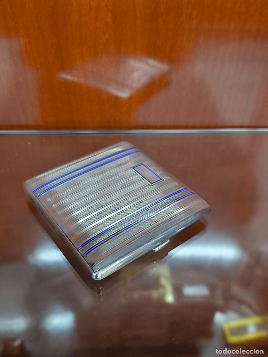 Antig&uuml;edades: PITILLERA DE PLATA CON ESMALTES EN AZUL COBALTO - Foto 5
