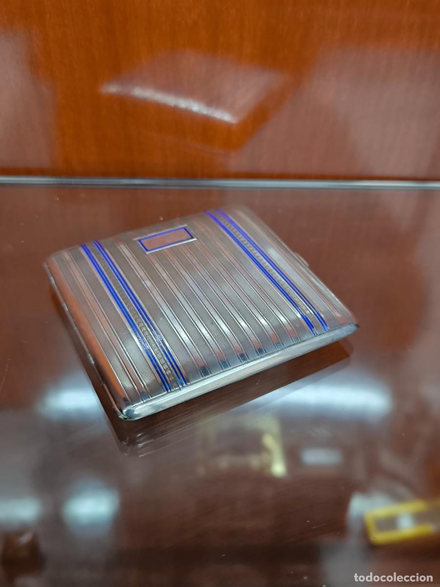 Antig&uuml;edades: PITILLERA DE PLATA CON ESMALTES EN AZUL COBALTO - Foto 6