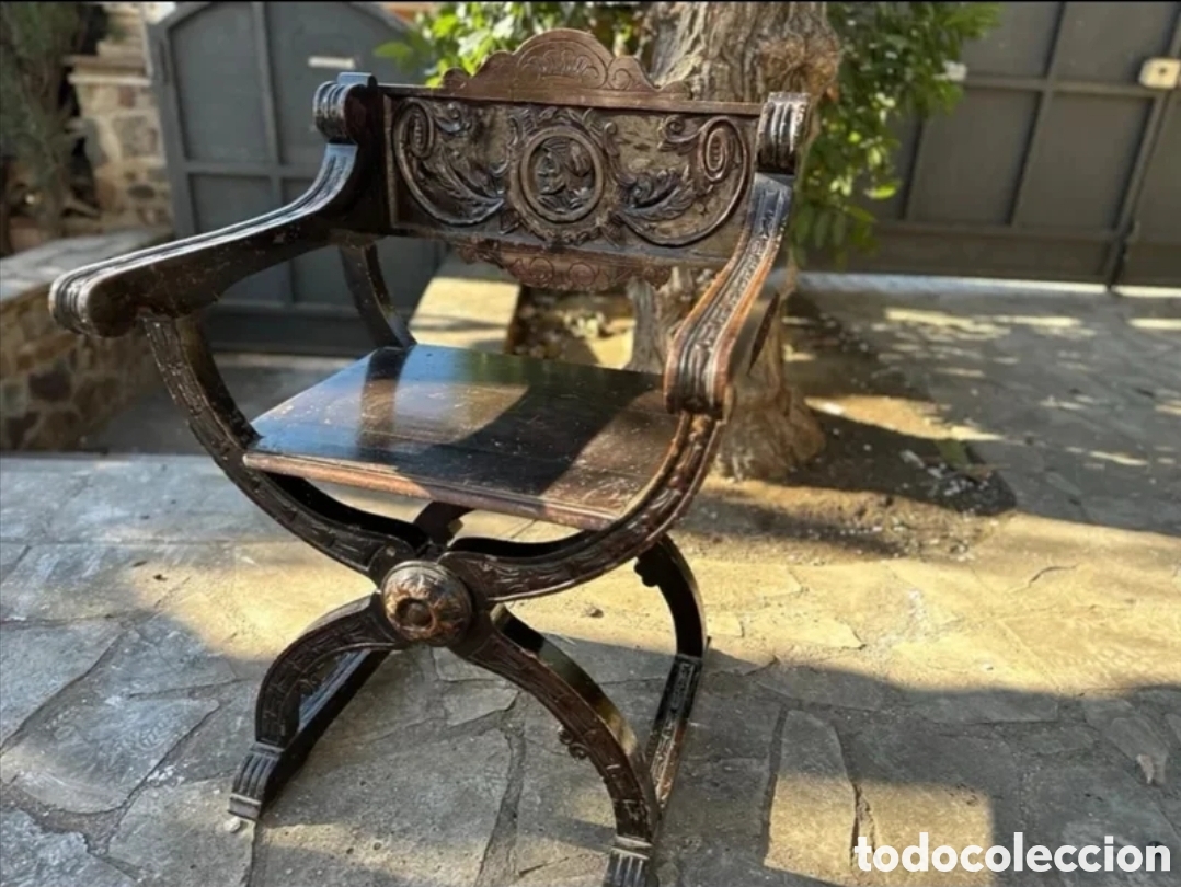 Antig&uuml;edades: Silla jamuga madera tallada - Foto 1