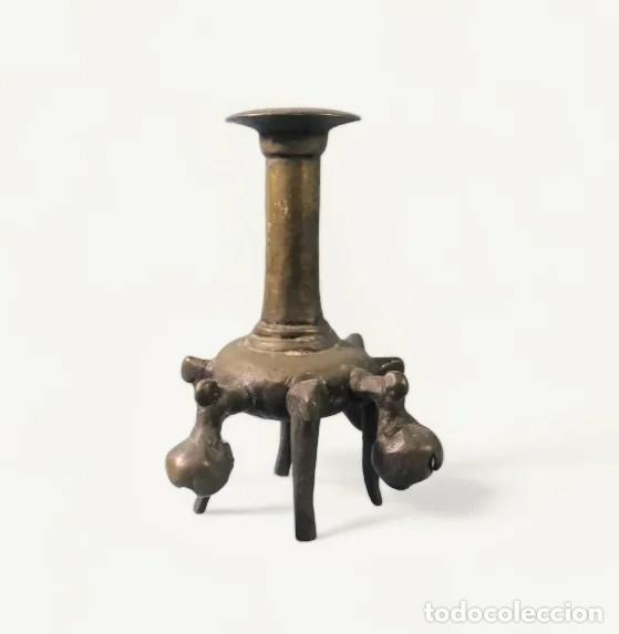 Antig&uuml;edades: Antiguo Frasco Bronce Otomano - Foto 5