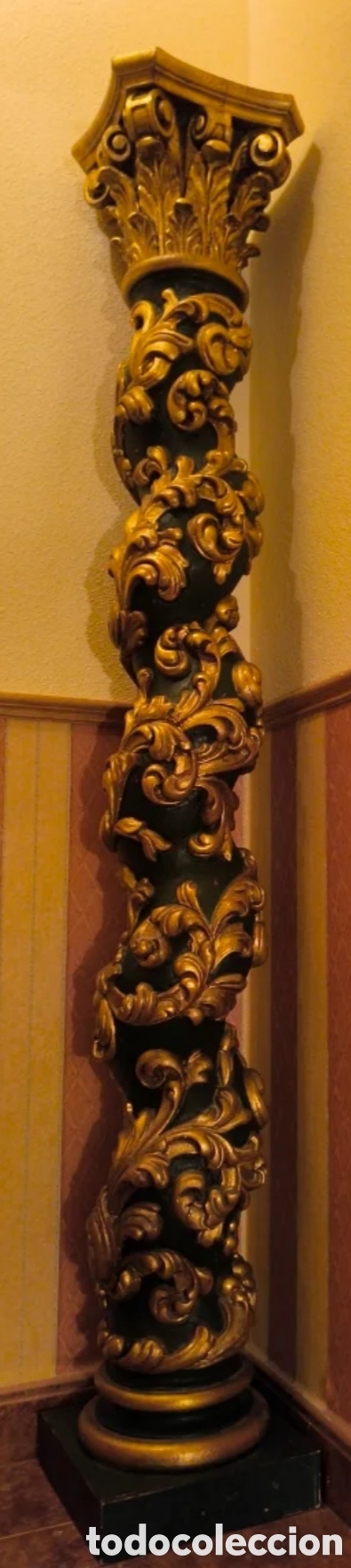 Antig&uuml;edades: Pareja de columnas Salom&oacute;nicas de madera - Foto 2