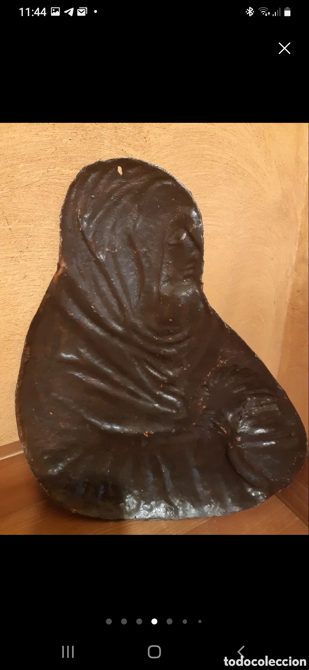 Antig&uuml;edades: Virgen antigua de cobre - Foto 2