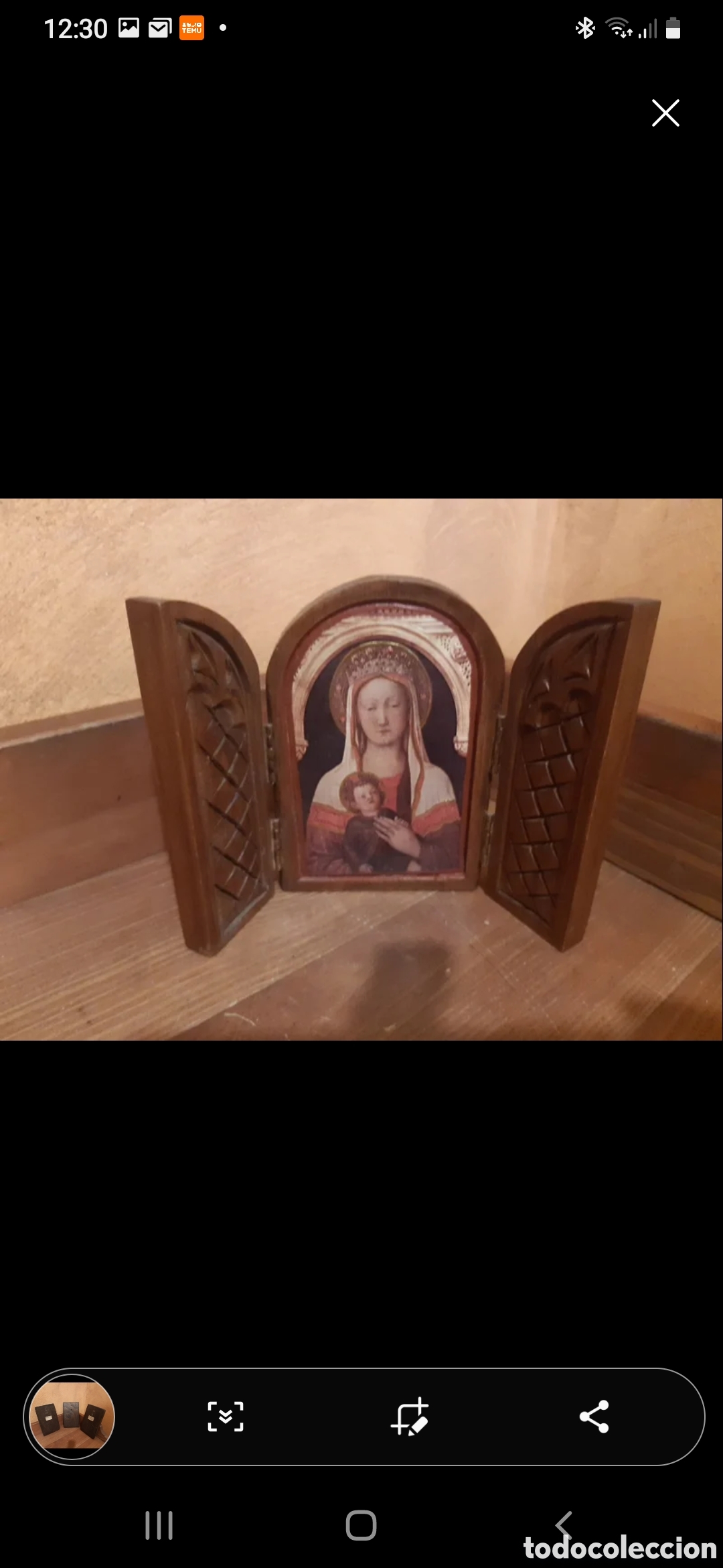 Antig&uuml;edades: Virgen en capilla de madera antigua - Foto 1