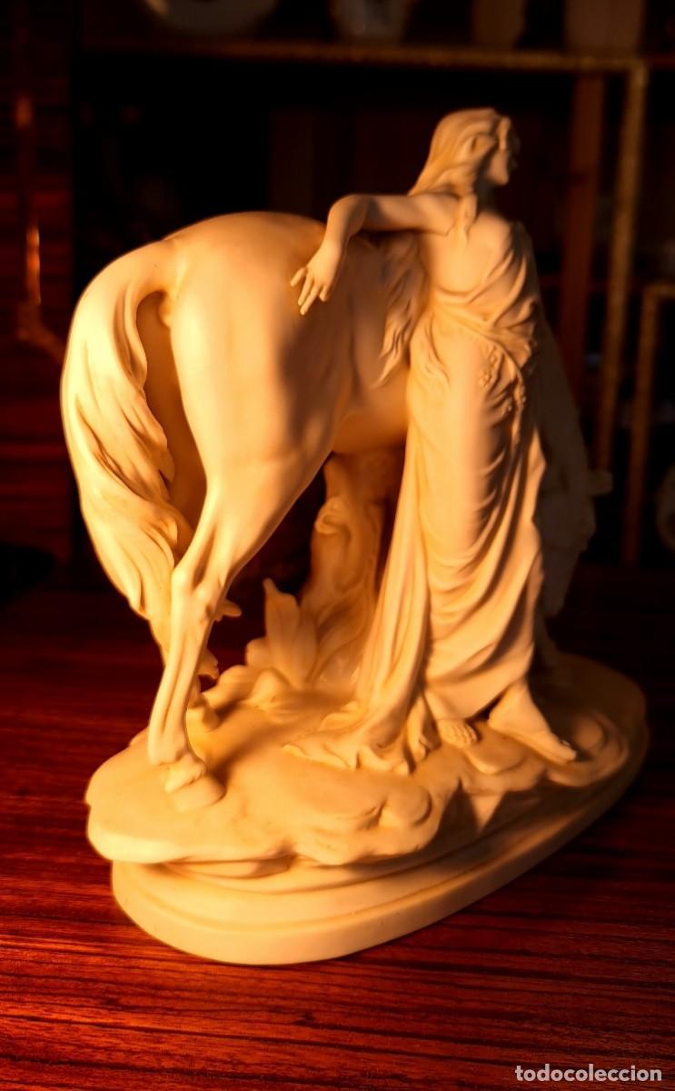 Antig&uuml;edades: Biscuit &rdquo;Orientalin mit Pferd&rdquo; Scheibe-Alsbach - Foto 6