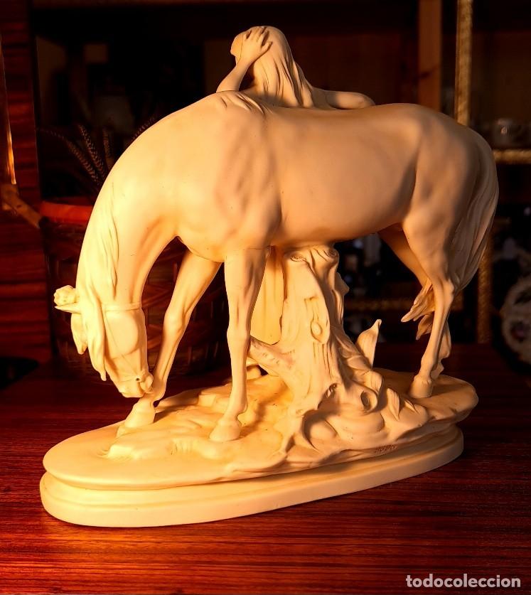 Antig&uuml;edades: Biscuit &rdquo;Orientalin mit Pferd&rdquo; Scheibe-Alsbach - Foto 7
