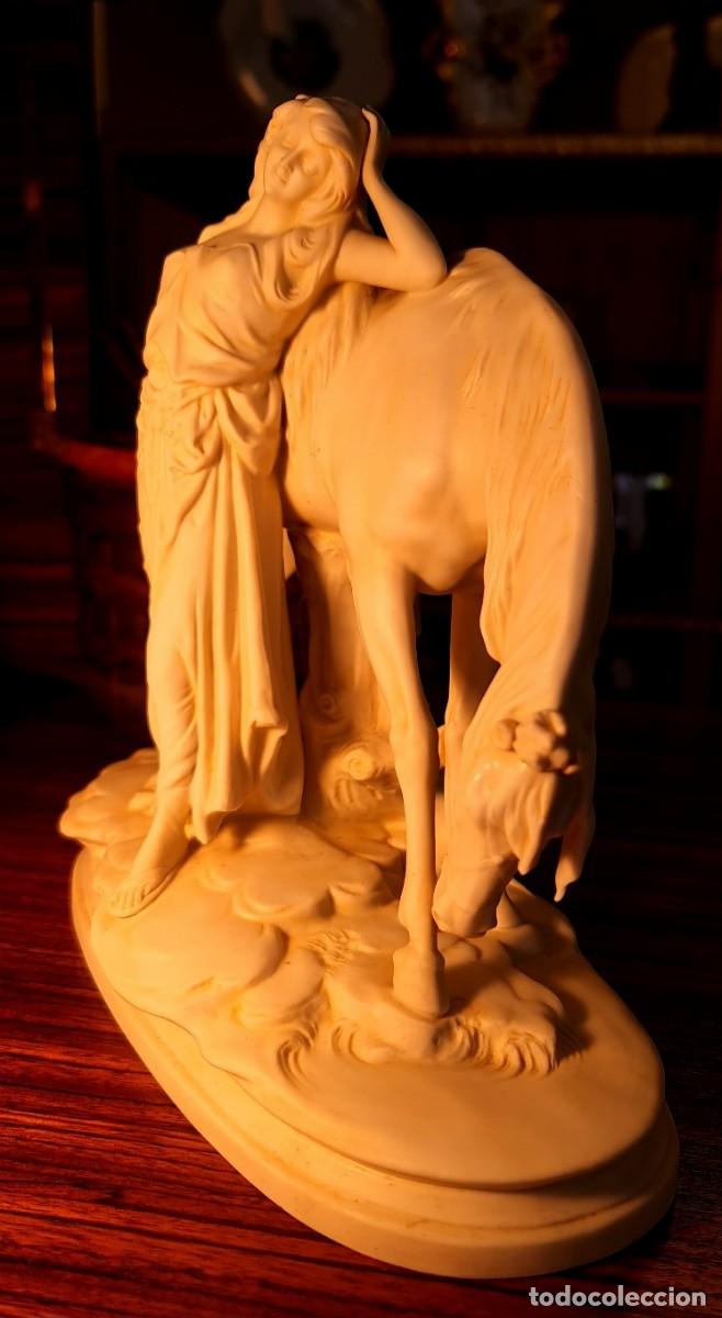 Antig&uuml;edades: Biscuit &rdquo;Orientalin mit Pferd&rdquo; Scheibe-Alsbach - Foto 9