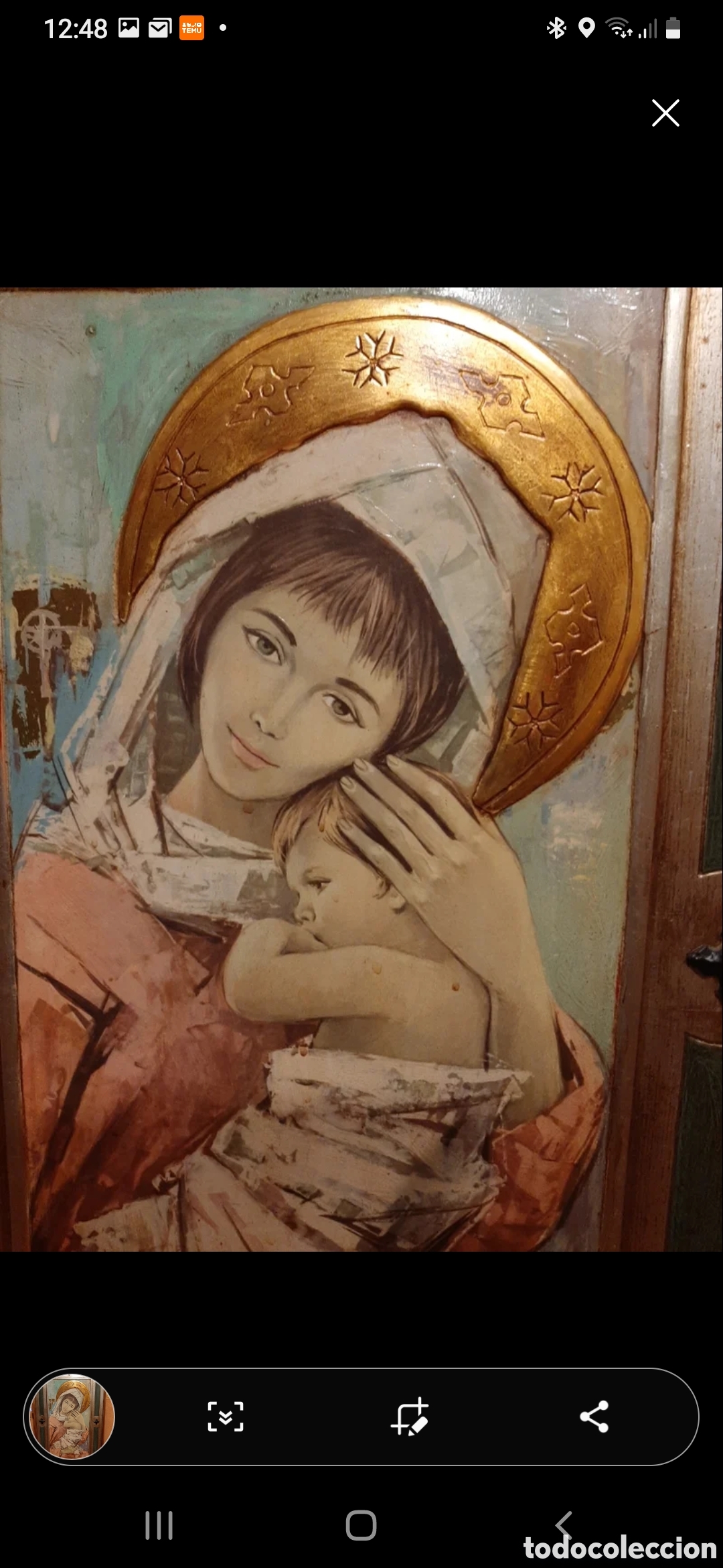 Antig&uuml;edades: Cuadro virgen con ni&ntilde;o - Foto 2