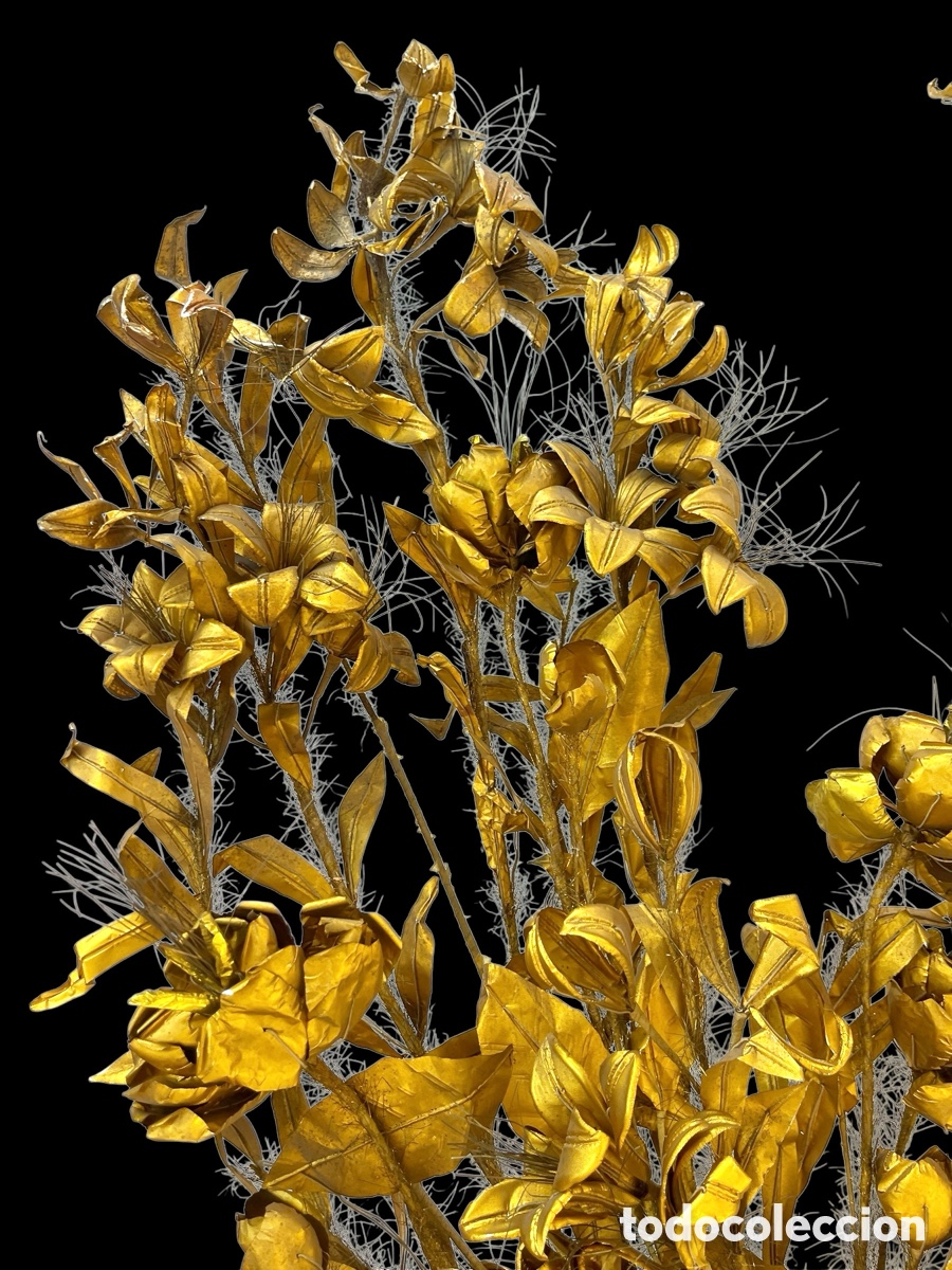 Antig&uuml;edades: Pareja de flores de talco. - Foto 2