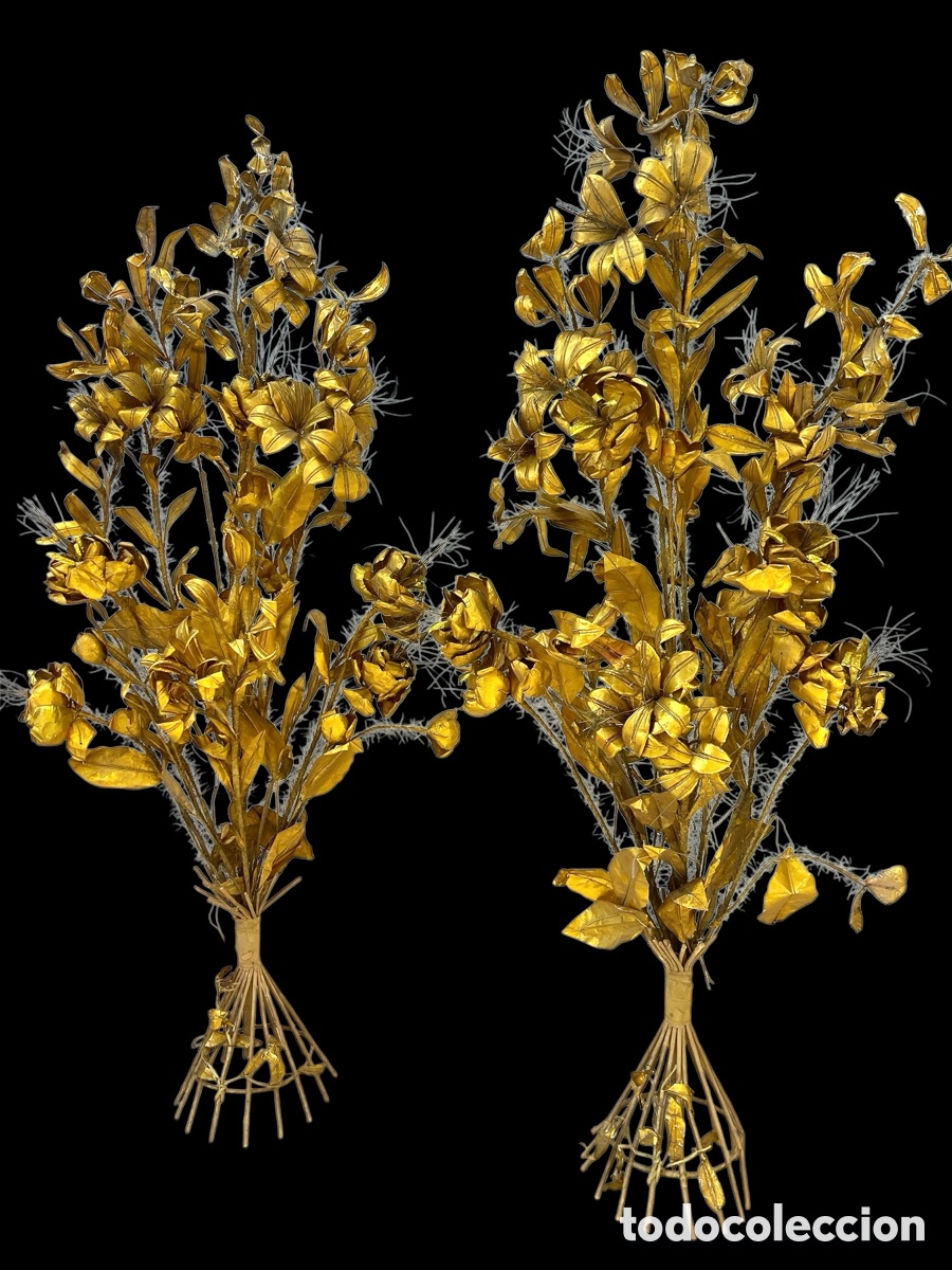 Antig&uuml;edades: Pareja de flores de talco. - Foto 1