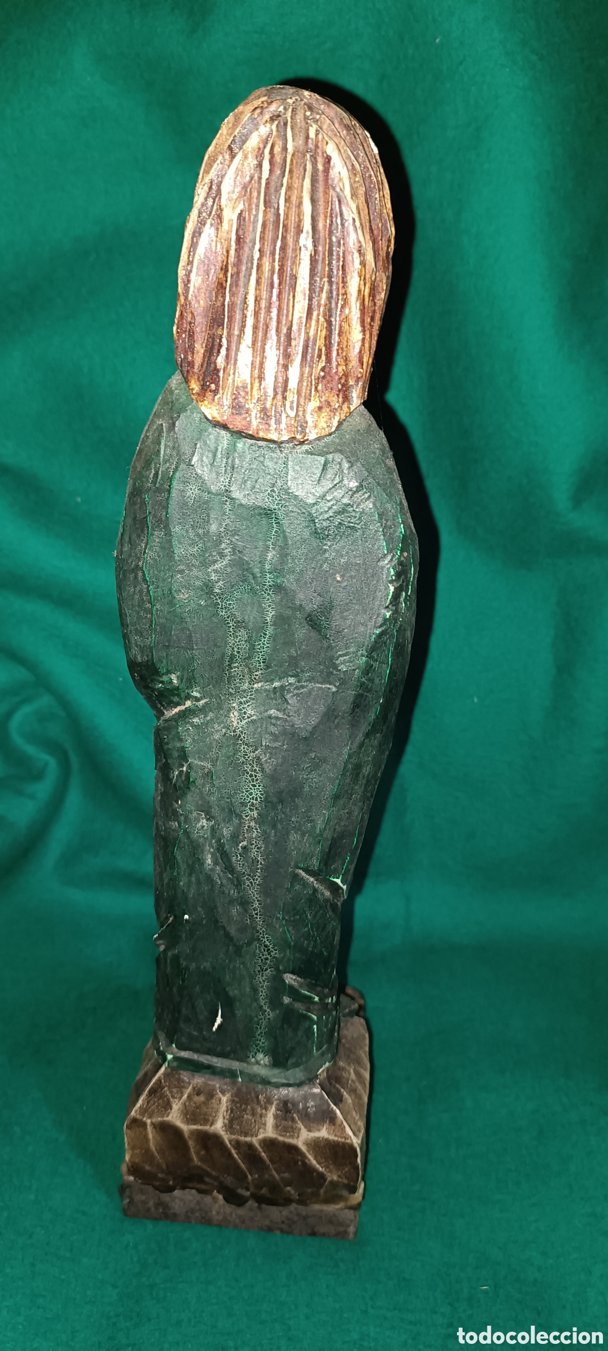 Antig&uuml;edades: Santo con vela madera - Foto 2