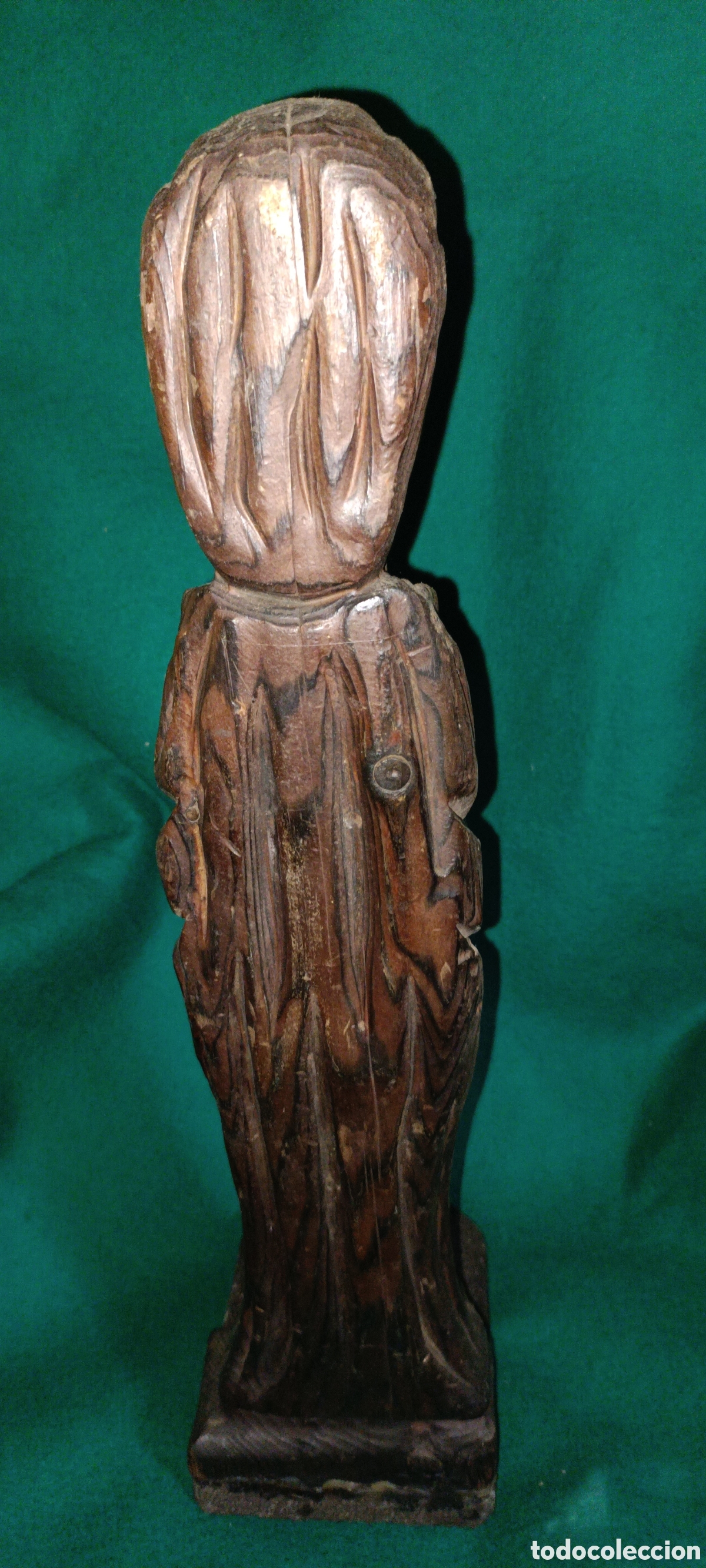 Antig&uuml;edades: Santo con vela madera - Foto 3