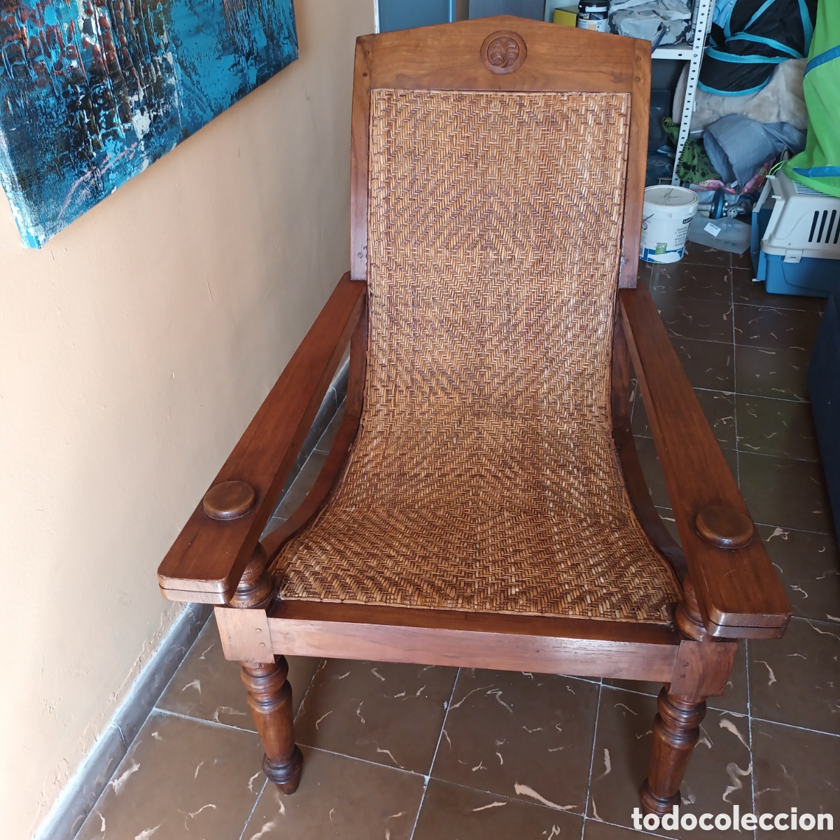 Antig&uuml;edades: Silla de plantaci&oacute;n colonial - Foto 3