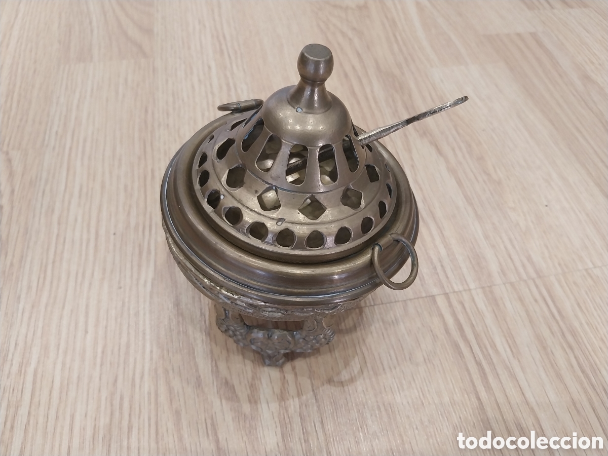 Antig&uuml;edades: Brasero de bronce vintage - Foto 2